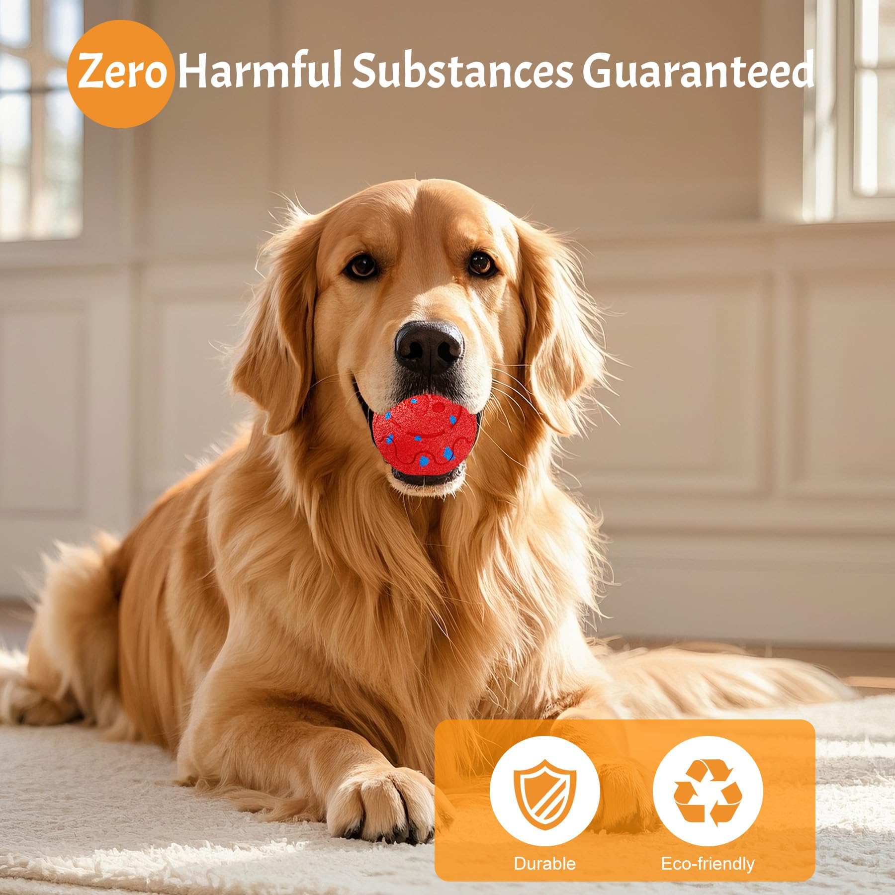 Jouets interactifs pour chien : balle auto-mobile avec roulement et rebondissement automatiques, matériau E-TPU amélioré, étanchéité IP54, activé par le mouvement – pour les garder occupés, cadeau