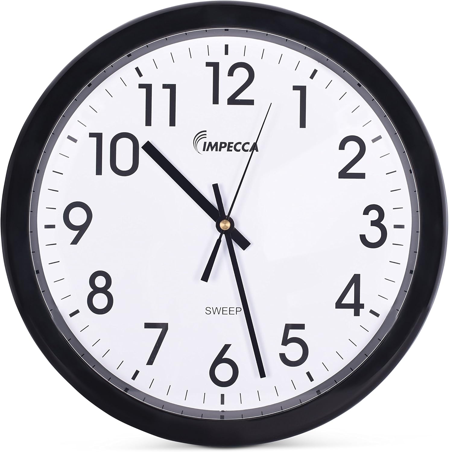 Impecca WCW12M1 Non Ticking Sweep Movement 12" Wall Clock (Metallic Grey)