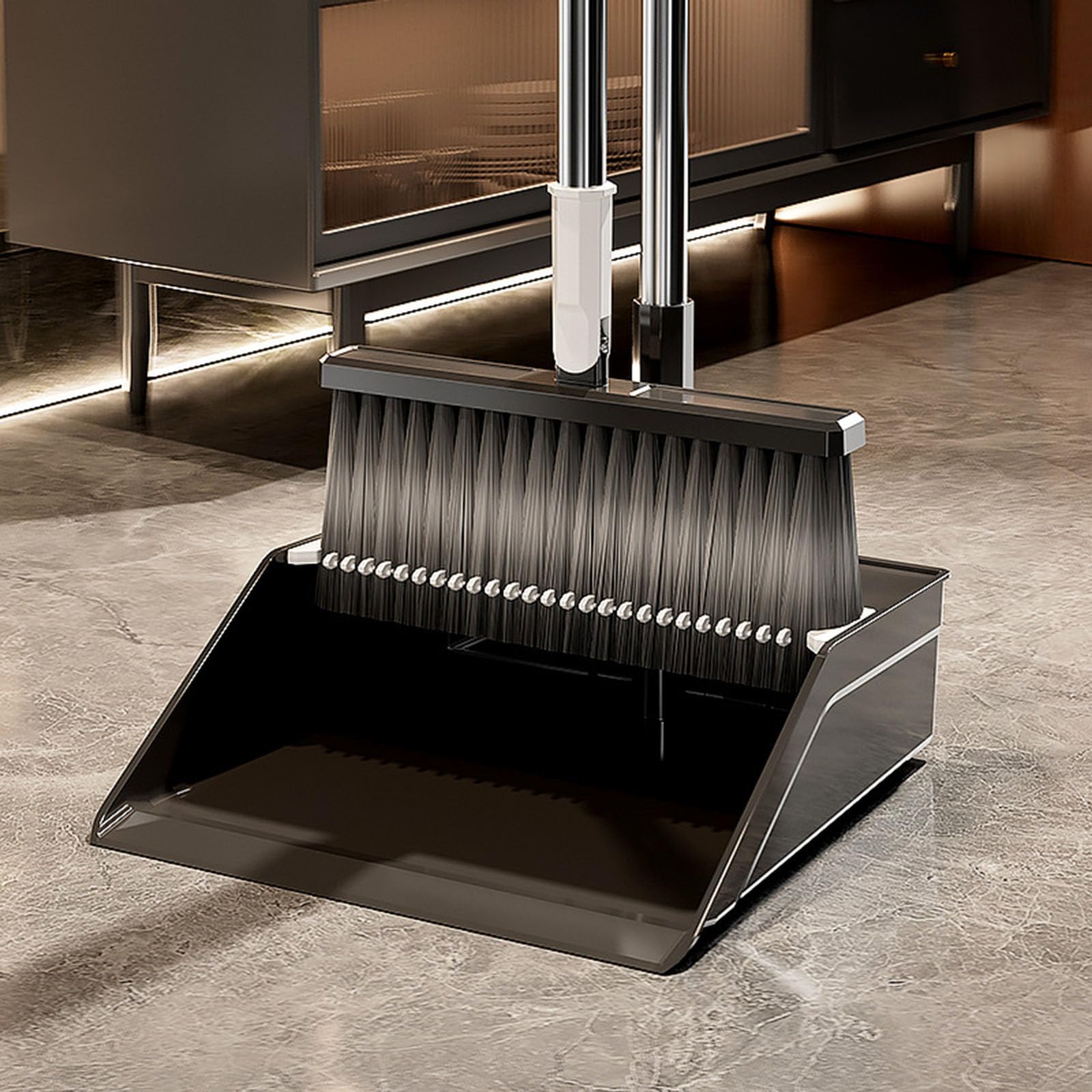 Set Scopa e Paletta con Denti per Paletta, Scopa Verticale per Una casa Pulita, Scopa con Paletta per Una casa Pulita, Cucina, Bagno, Ufficio, Pavimenti Esterni