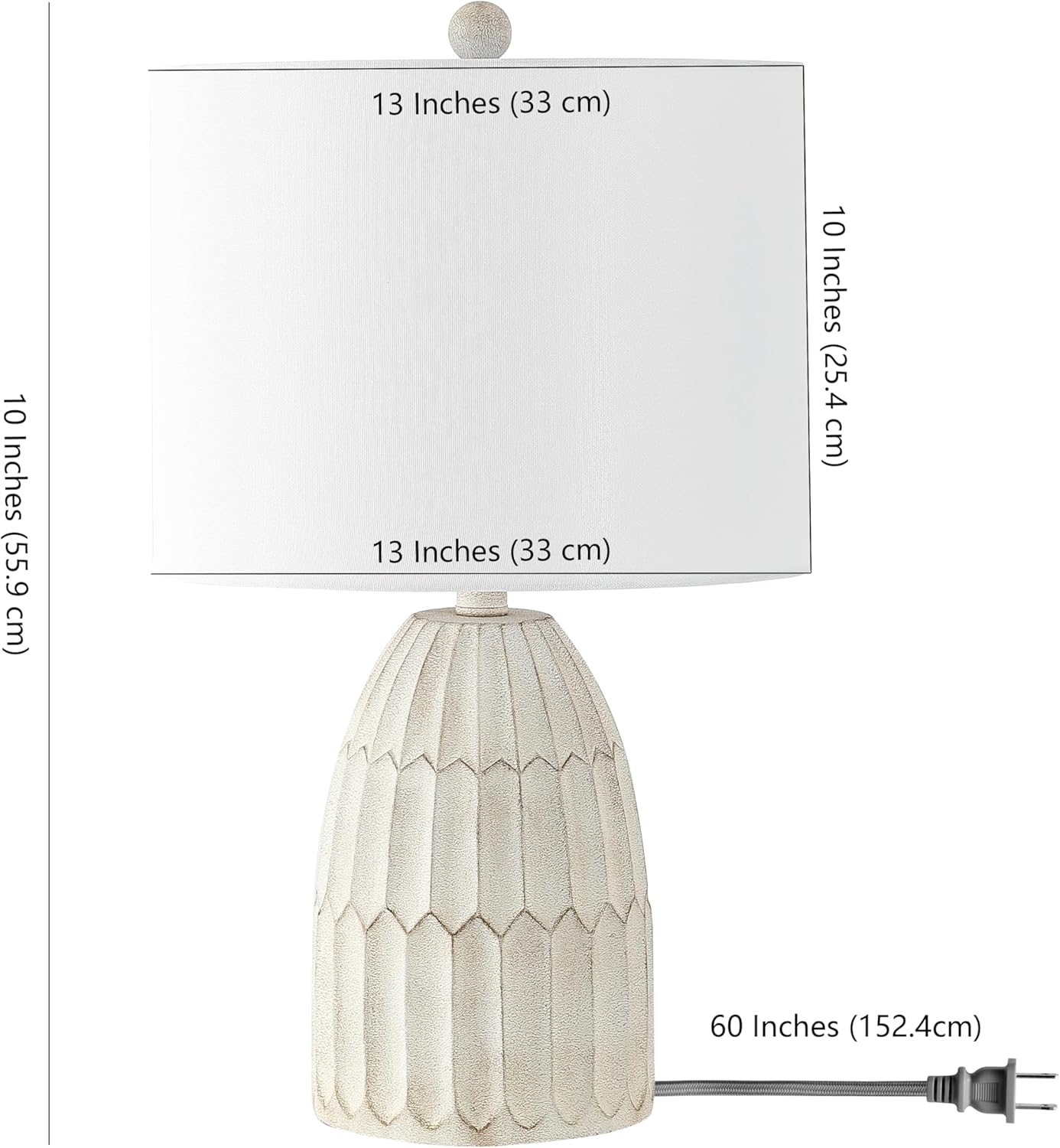 SAFAVIEH Lighting Collection Ronken Antique White 22-inch Table Lamp (LED Bulb Included)