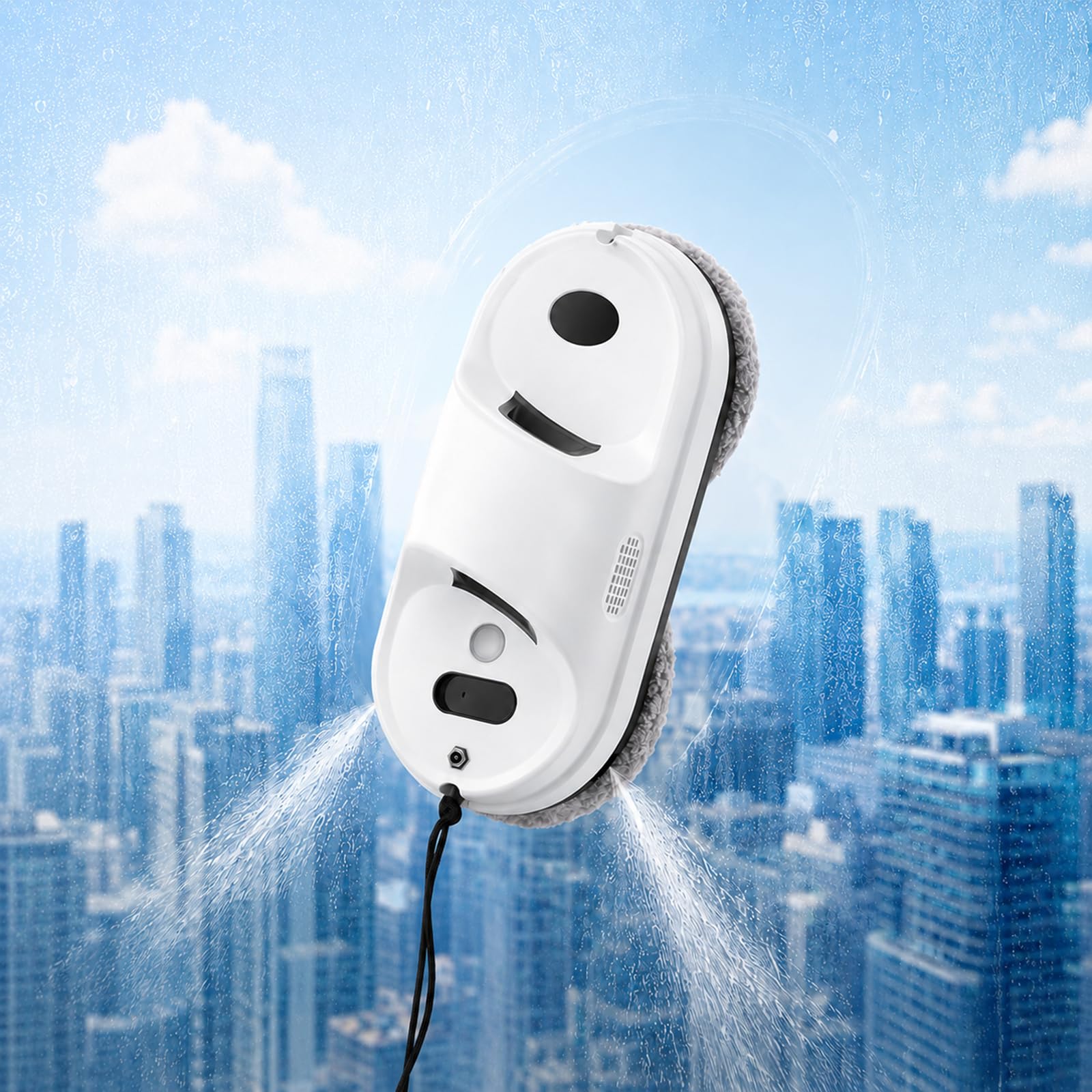 Robot limpiacristales 2800 PA 0.25m/min, Robot limpiador de ventanas | con sistema doble pulverización mejorado, 3 Modos de Limpieza Limpia Cristales electrico Ventanas Limpiador Ventanas