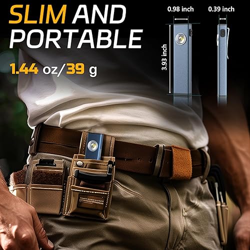 Miniatura 6 de lexall Linterna recargable, linterna LED portátil de 600 lúmenes, luz de tarea plana COB magnética con clip de bolsillo, 3 modos, luz de inspección