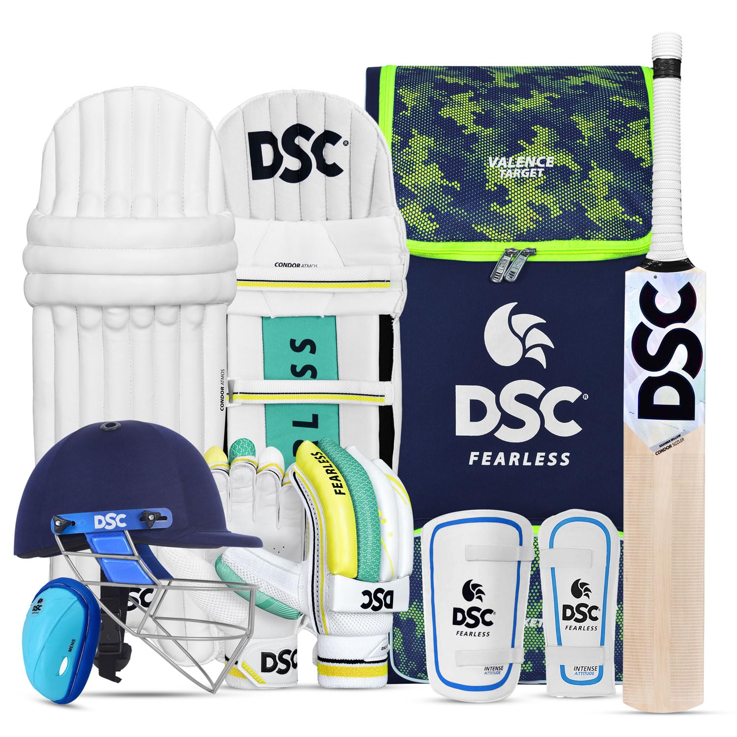 DSC Premium Kashmir Willow Cricket Kit with Helmet, Size-6, Left Hand