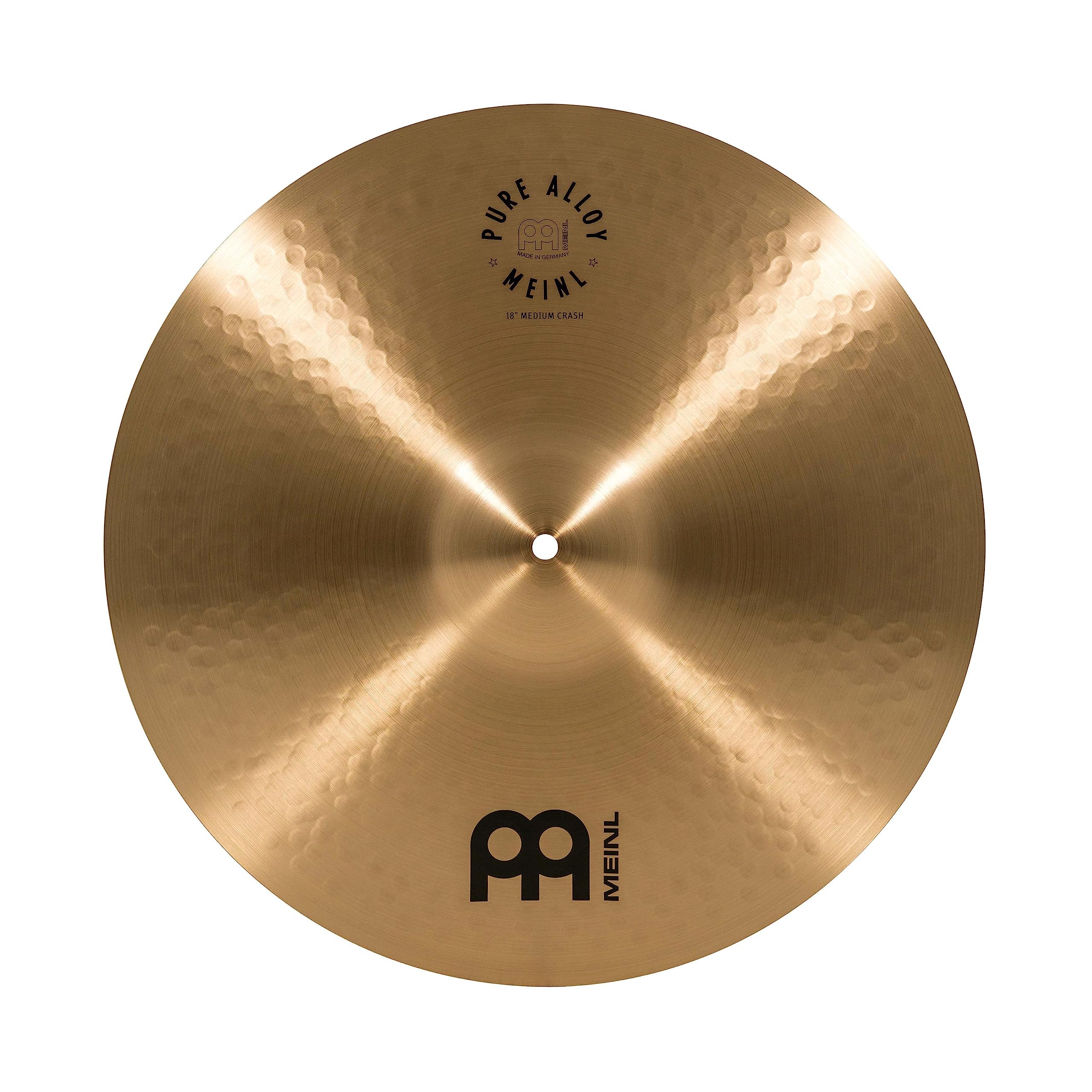 Meinl Cymbals Pure Alloy Piatto Crash Medium 18 pollici (45,72cm) per Batteria - Bronzo puro in Lega, Finitura Tradizionale (PA18MC)