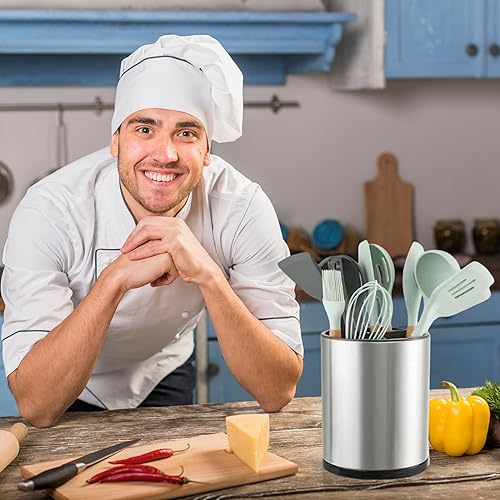 Miniatura 8 de LIBODOUR Soporte para utensilios de cocina giratorio de 360 para encimera, organizador de cocina, almacenamiento de cocina, utensilios de cocina,
