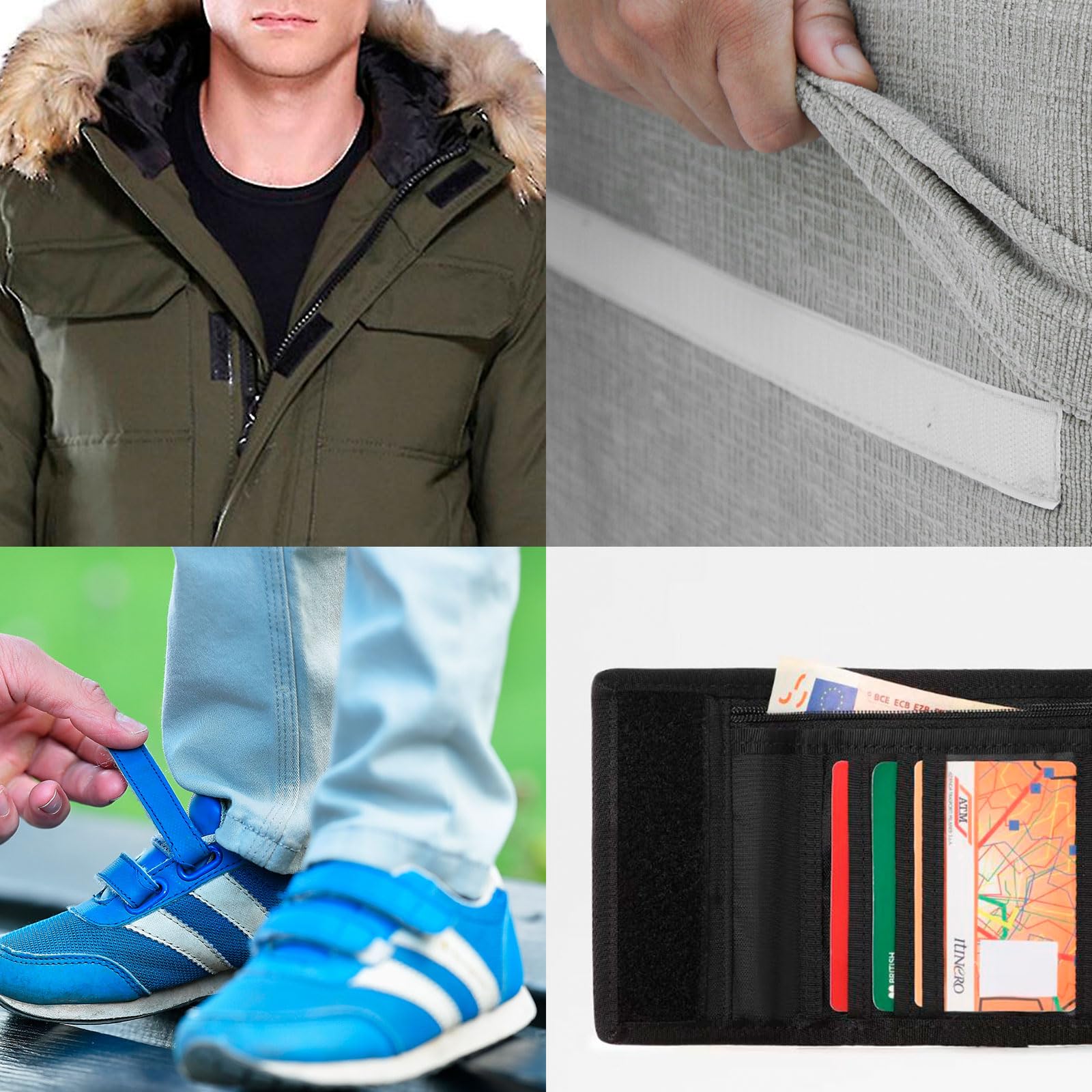 Nastro A Strappo Nero Per Cucito - Doppia Faccia 0,5m X 100mm, Extra Resistente