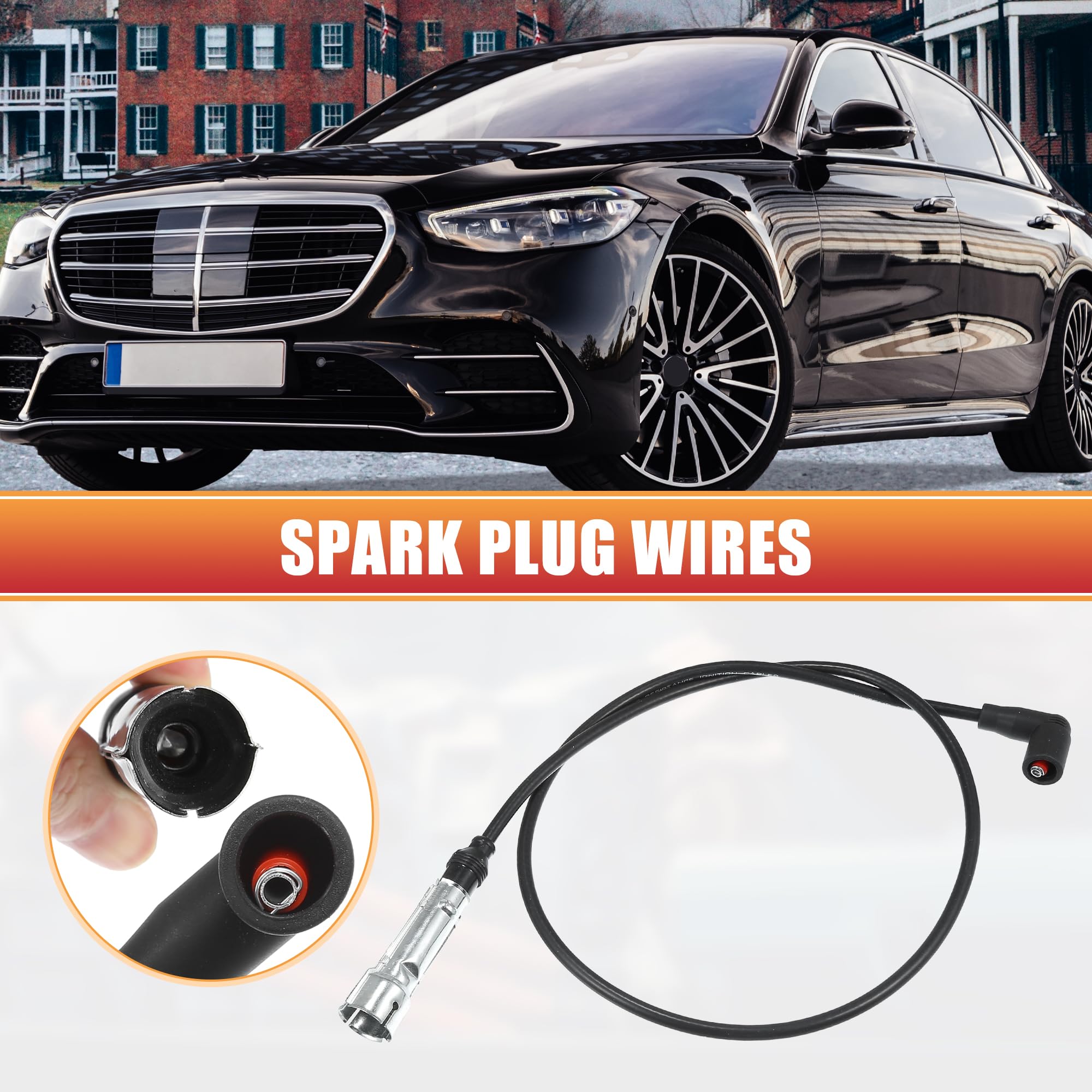 QUARKZMAN Cavi Bobina Accensione Candele per Auto per Mercedes-Benz 380 500 SE SEL 3.8L 4.9L No.1161501219/1161501319 - Confezione da 9