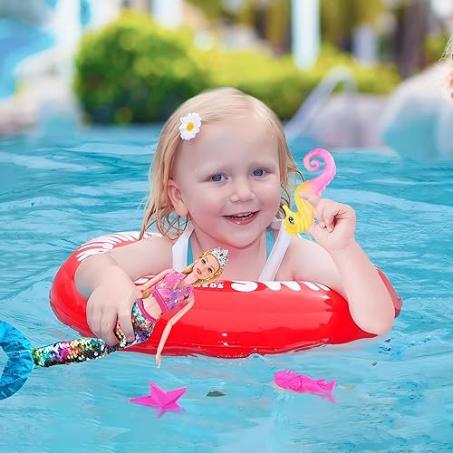 Miniatura 2 de Muñecas de sirena para niñas de 4 a 7 años, juguetes de sirena de pelo rubio y ropa de muñeca para niña, juego de regalo de caballito de mar que