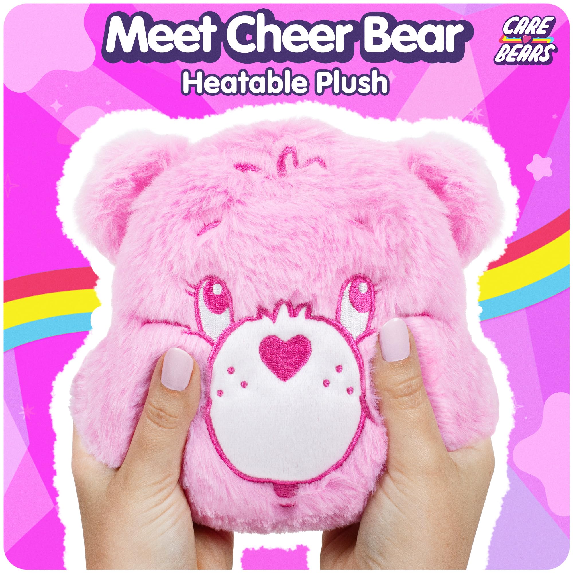 Care Bears, Cheer Bear Heatable Plush, Microwavable Stuffed Animal, Heating Pad for Period Cramps, Pain, Stress Relief - Image 2