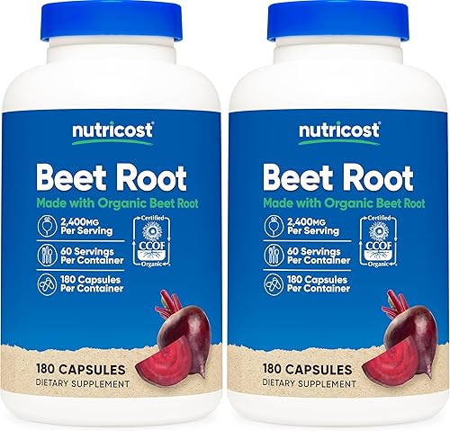 Miniatura 9 de Nutricost Raíz de remolacha 2400 mg, 180 cápsulas – Certificado CCOF fabricado con raíz de remolacha orgánica, superalimento, 60 porciones