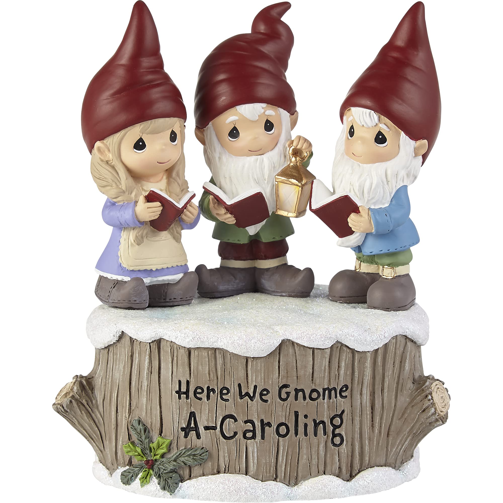 Boîte à musique gnomes Precious Moments 221107 Here We GNOME A-Caroling