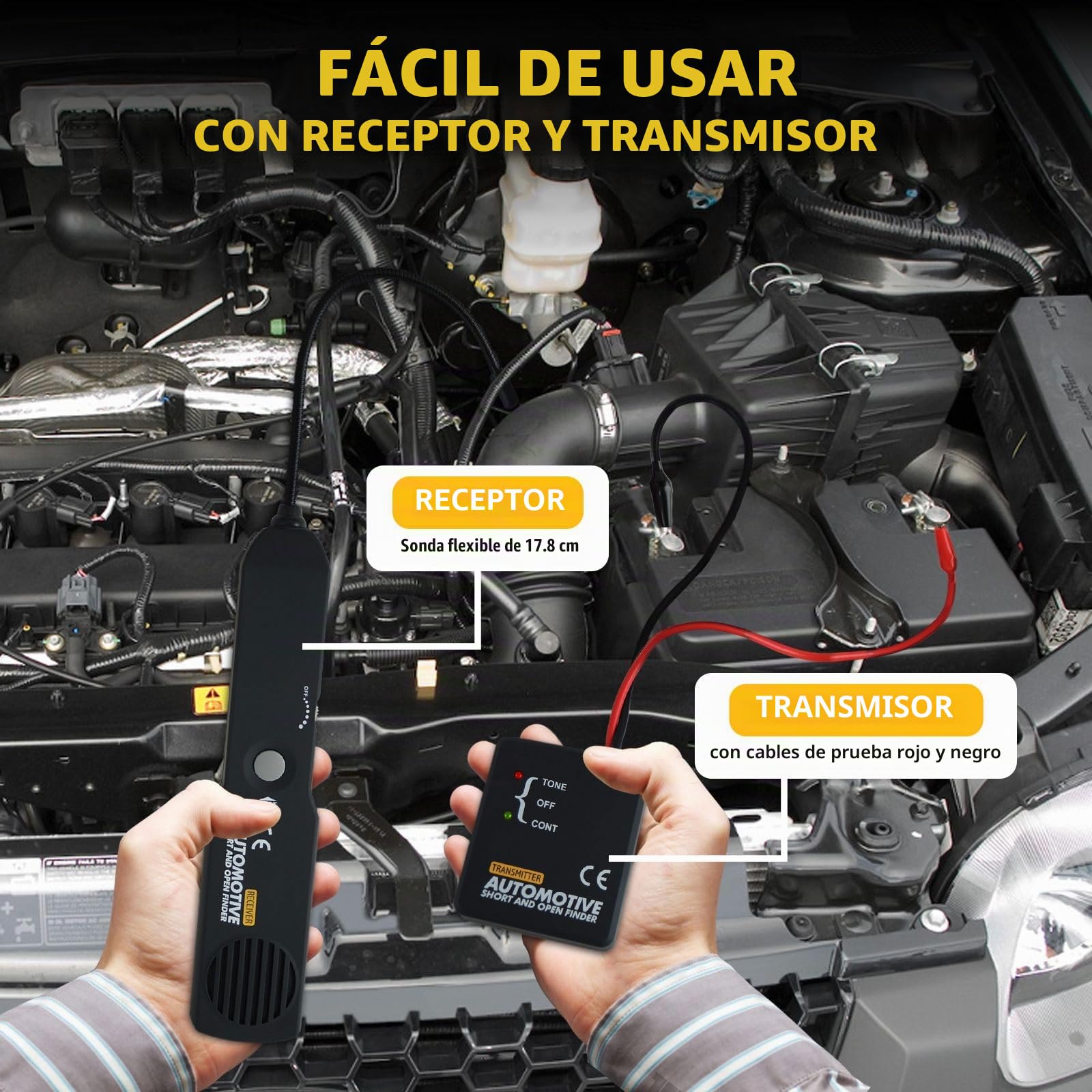 Automotive con Cable Tracker Corto Y Clavos Abierto Comprobador De Herramientas para Reparación De Coche