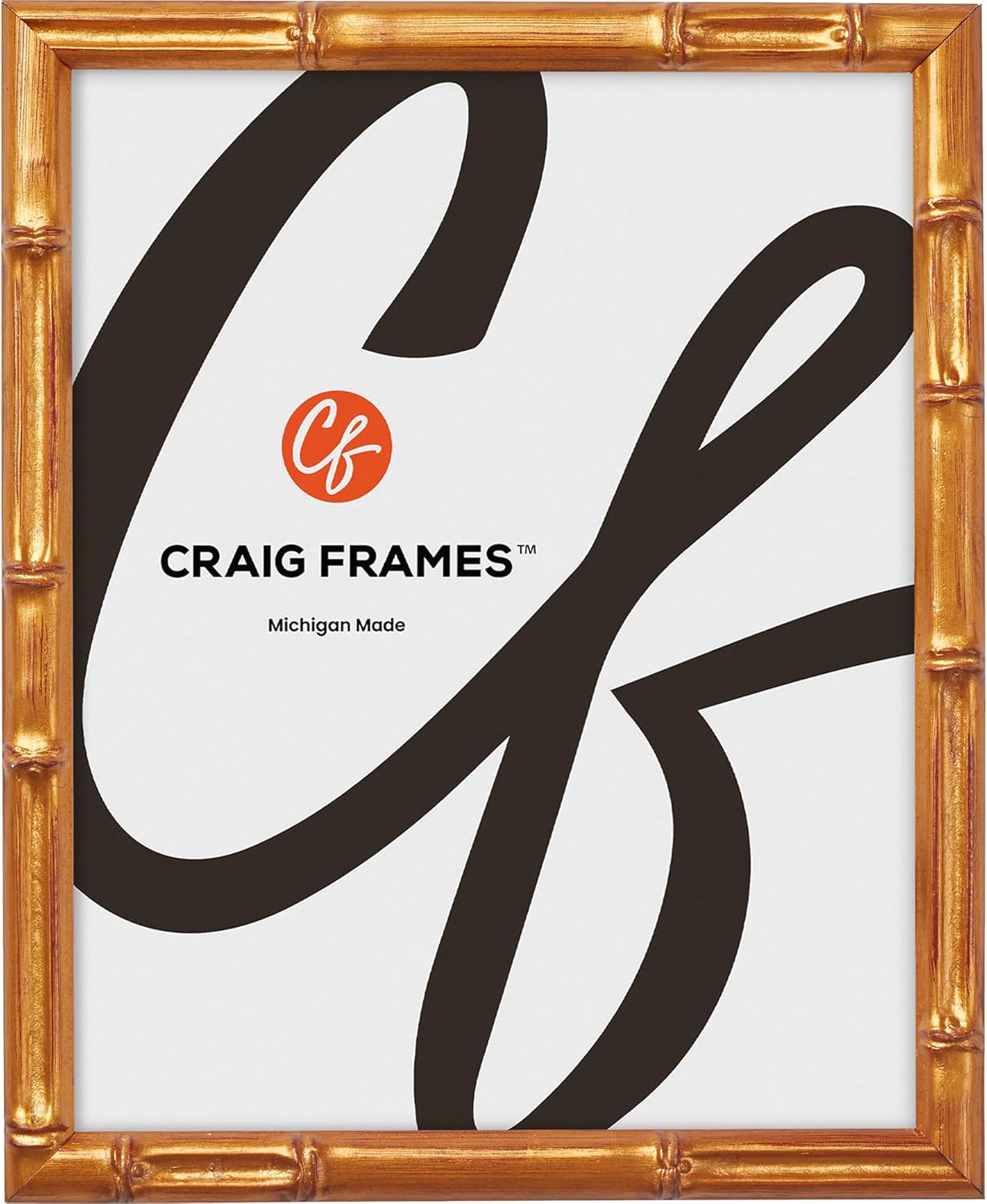 Craig Frames Faux Bamboo, 20x25 Picture Frame, Vintage Gold 1 20x25