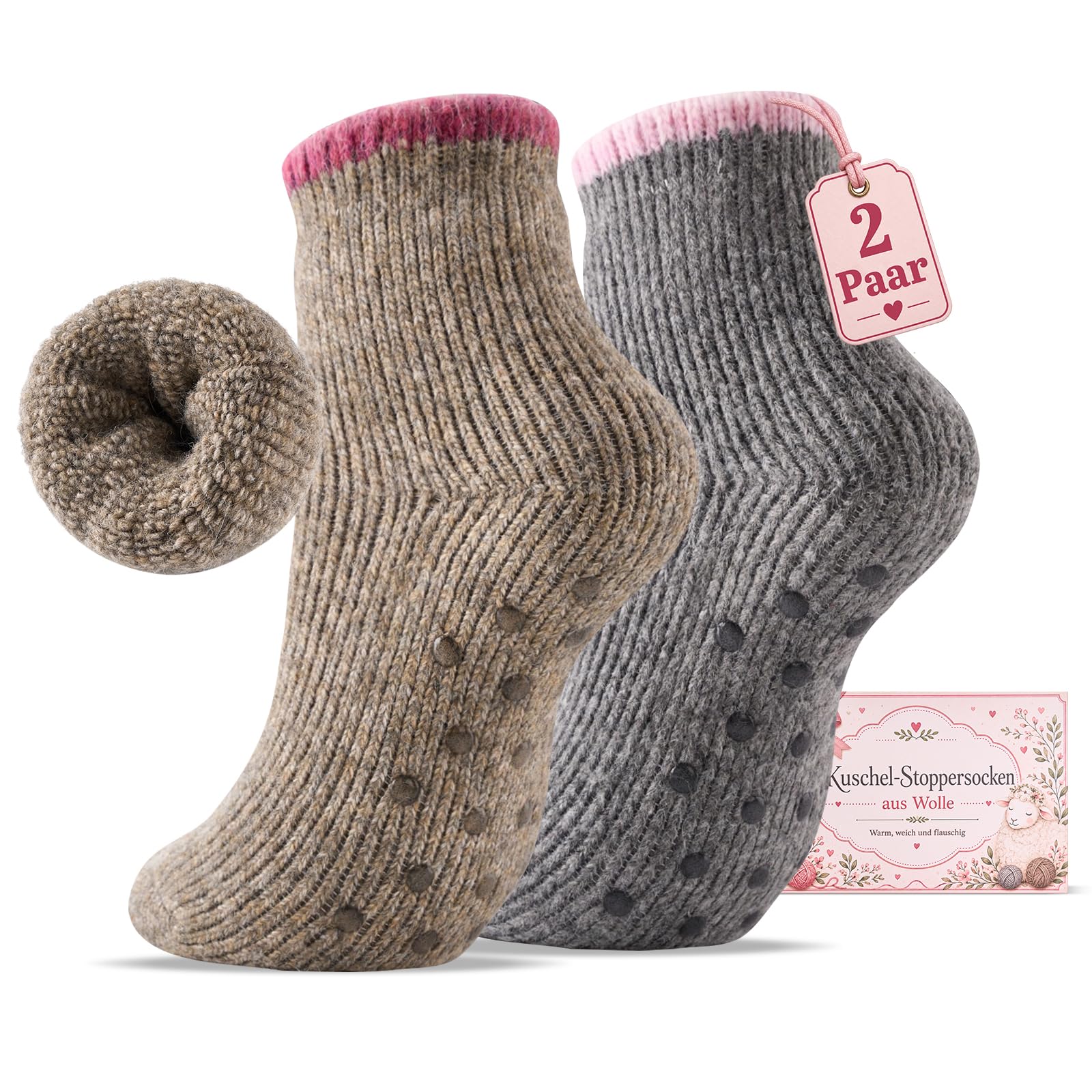 Kuschelsocken Damen, Thermosocken und Wollsocken, warm und dick | Flauschige Stoppersocken für Damen – ein kuscheliges Geschenk, ideal zum Lesen, Fernsehen oder Schlafen.
