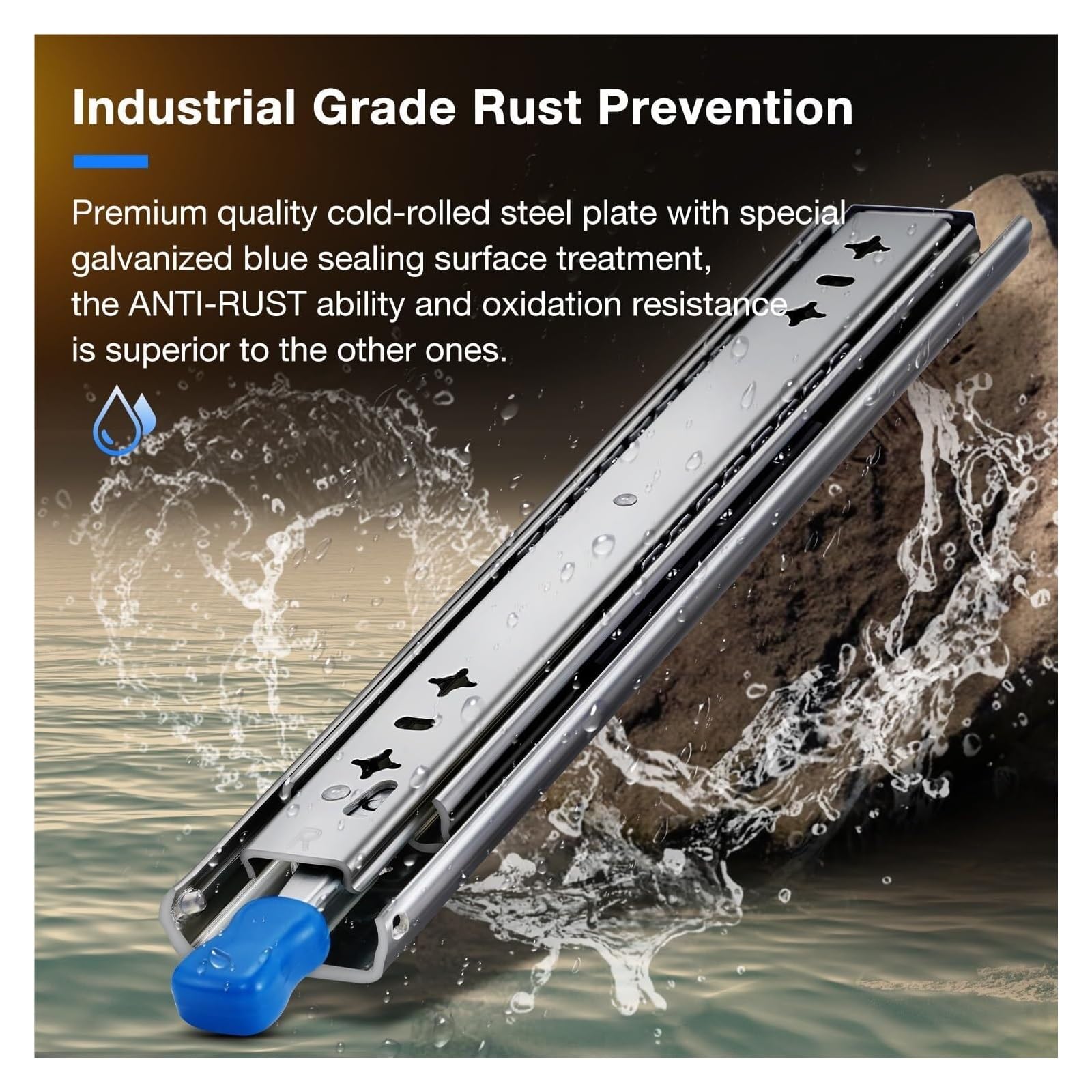 Full-Extension Drawer Slides 16inch Heavy Duty Drawer Slides Full Extension Locking Runners with Lock Side Mount Ball Bearing Rails