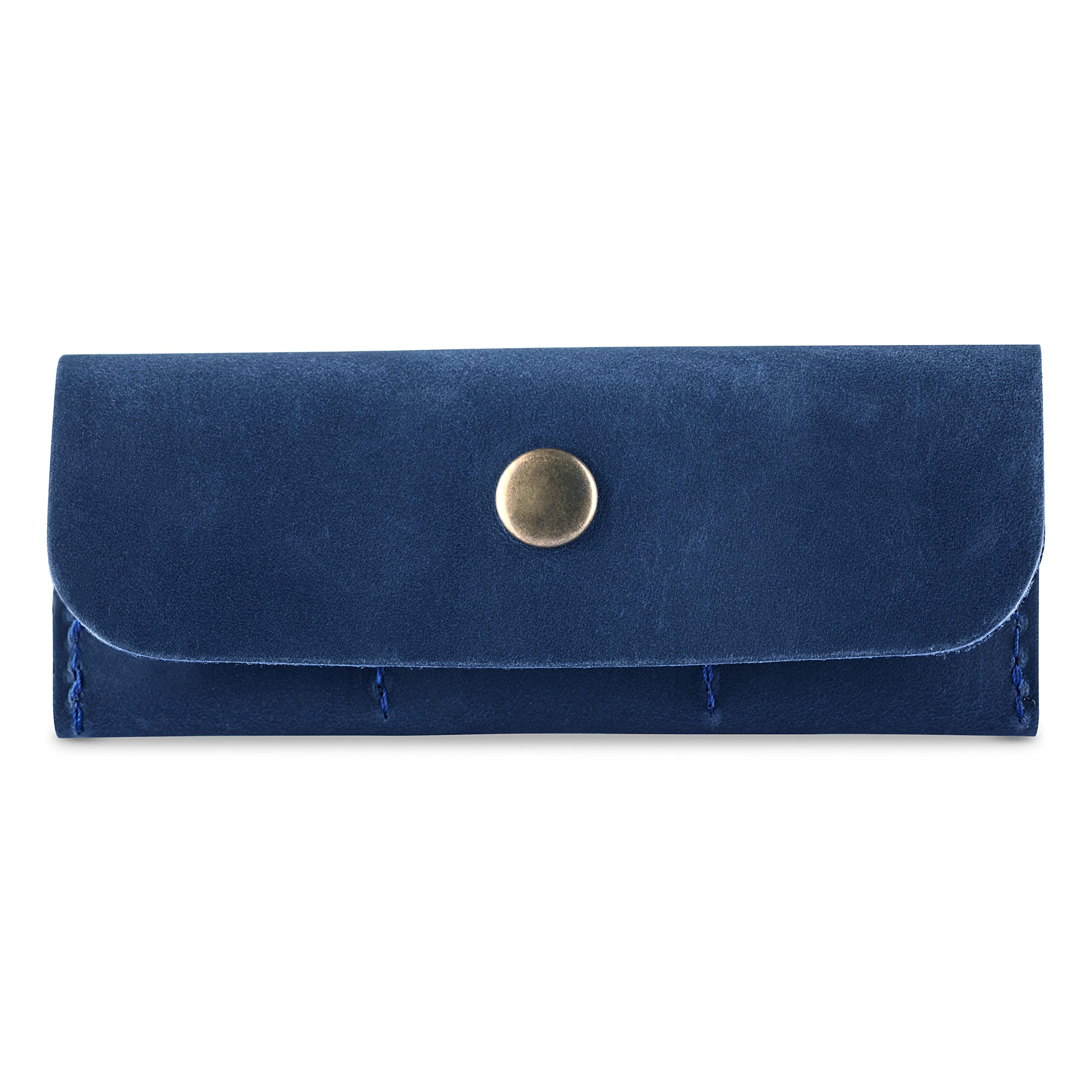 Soporte de piel para púas de guitarra, bolsa para púas de guitarra, bolsa para púas, regalo para guitarristas, Blue, Soporte para púas