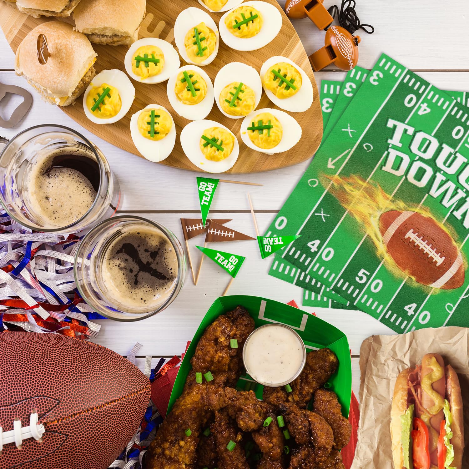 100 Sheets Football Napkins Football Party Disposable Napkins Sports Theme Paper Napkins Football Birthday Party Supplies Sports Party Dinner Decorations Football Touch Down Decor 13 Inch