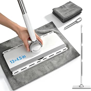 MASTERTOP Snap Grip Mop, Hands Free Flat Mop with 51" Adjustable Handle