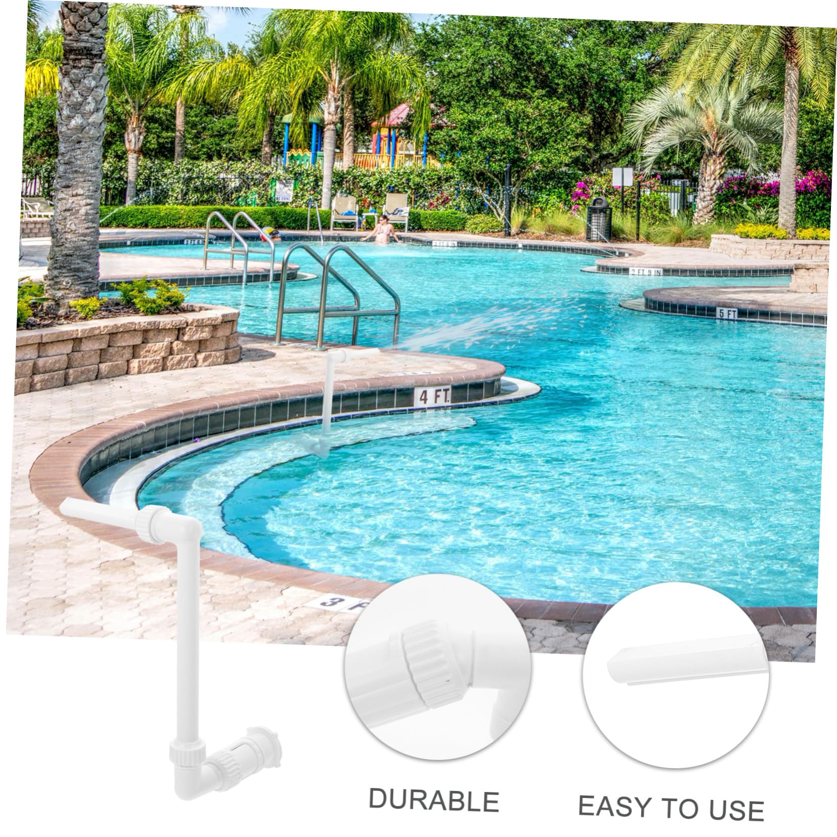 Soporte para Fuente de Piscina de Plástico PP Blanco 1 Juego