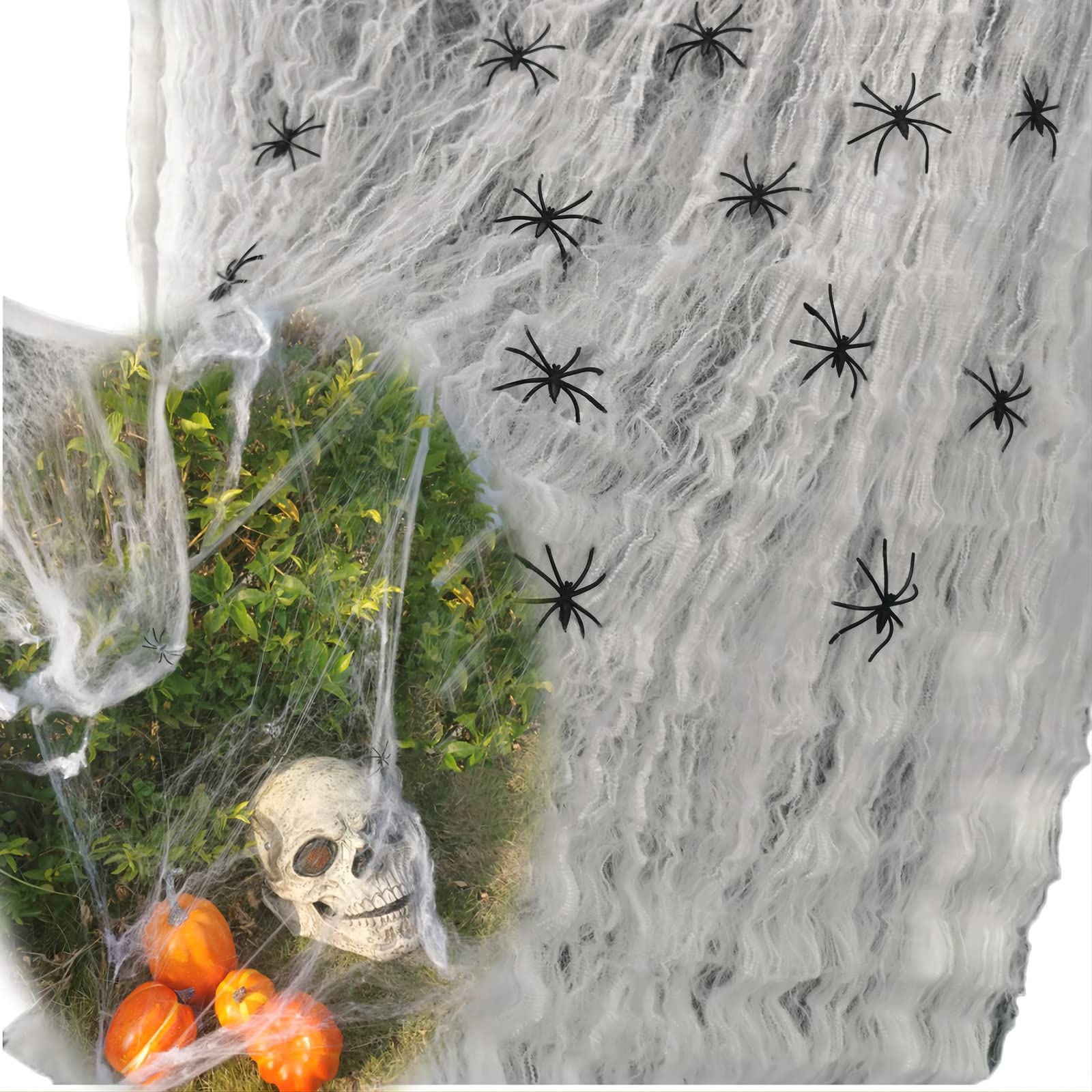 Toile D'araignée Halloween: 300 G Blanche 1800 M² Avec 100 Araignées