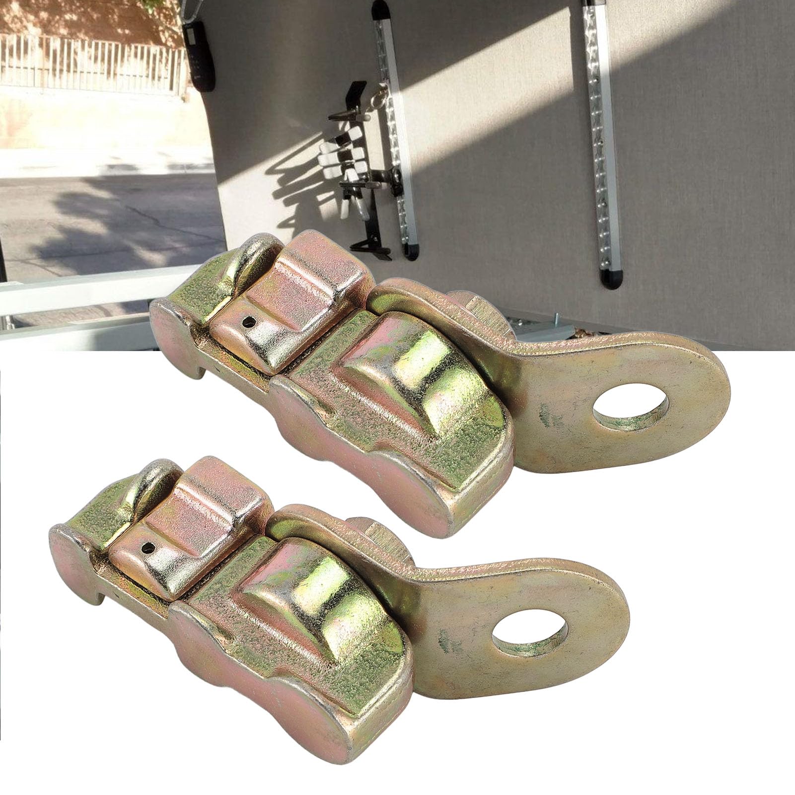 CHICIRIS Amarre de Control de Carga de Acero Al Carbono con Doble Perno de Riel en L, 5 Piezas, Instalación Rápida, Puntos de Anclaje Ajustables para Camioneta, Remolque, Camioneta, RV, ATV