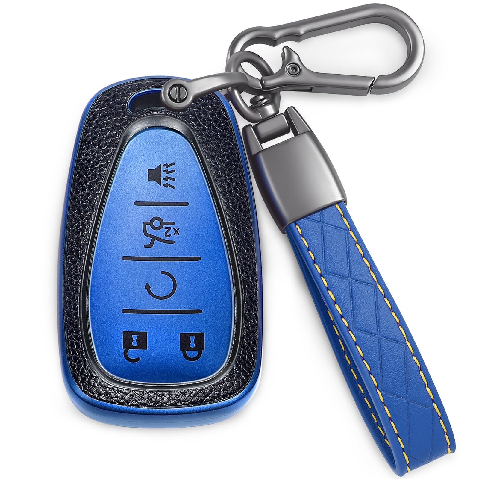 COTIYBOK for Chevrolet Key Fob Cover Soft TPU Shell with Keychain 360 Degree Protection Key Case Holder for 2017-2023 Chevy Equinox Camaro Cruze