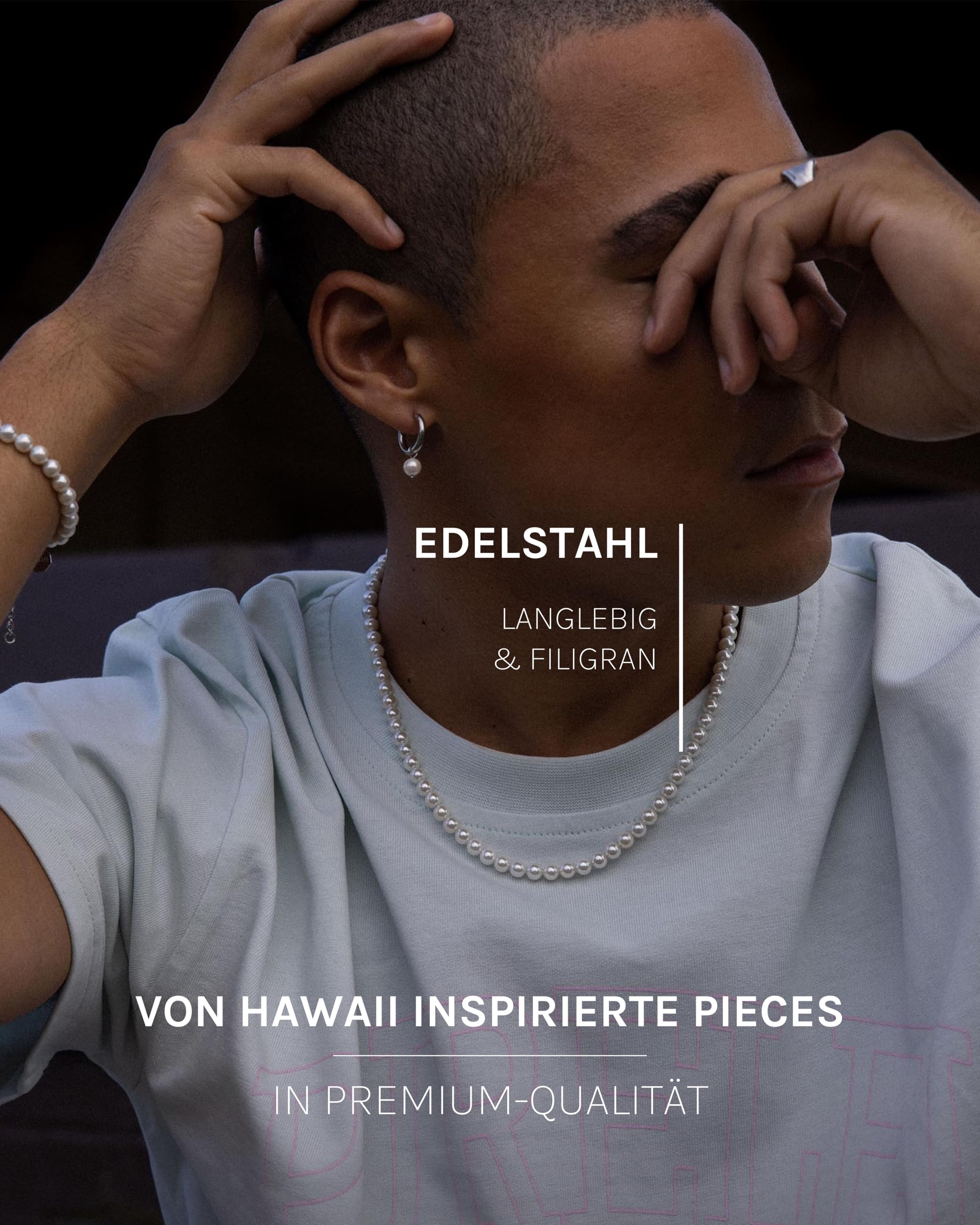 Purelei Diligence Kette (Silber), Wasserfeste Perlenkette für Männer und Frauen, Unisex-Halskette aus Edelstahl für Herren, Geschenk für ihn und sie
