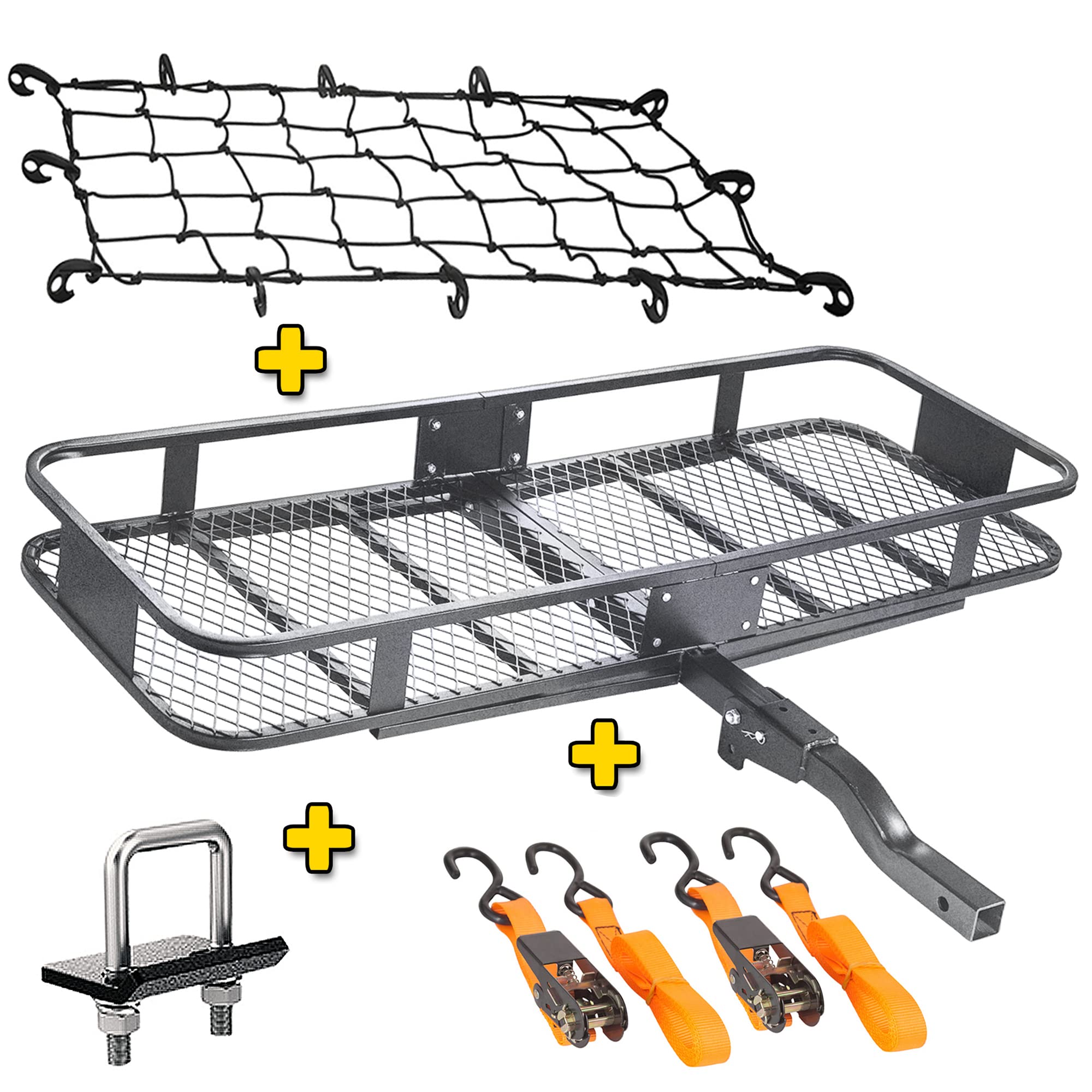 Mockins 60 x 20 x 6 Inch 500 LB Capacity Rear Hitch Mount Cargo Carrier