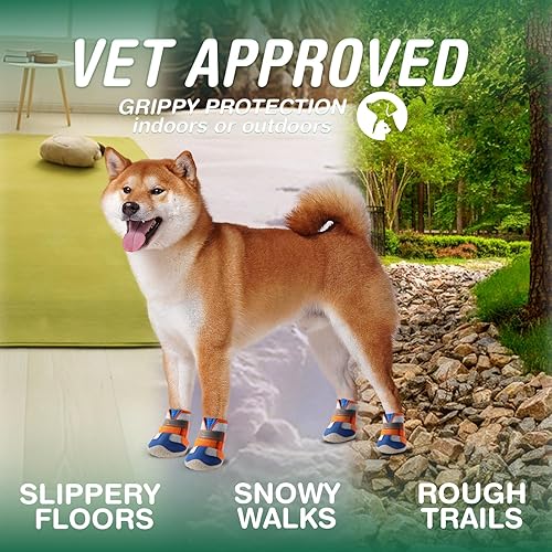 Miniatura 4 de Zapatos para perros pequeños, medianos y grandes, zapatos suaves y transpirables con correas reflectantes, botines antideslizantes para perros,