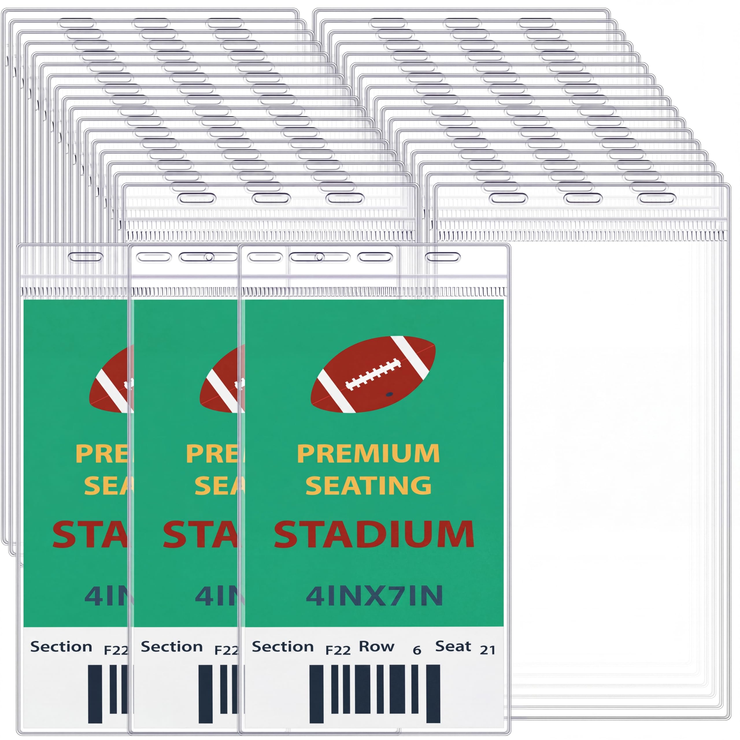 Patelai 200 Pcs 4 x 7 Inch Plastic Badge Holder Bulk Clear Vinyl ID Sleeves