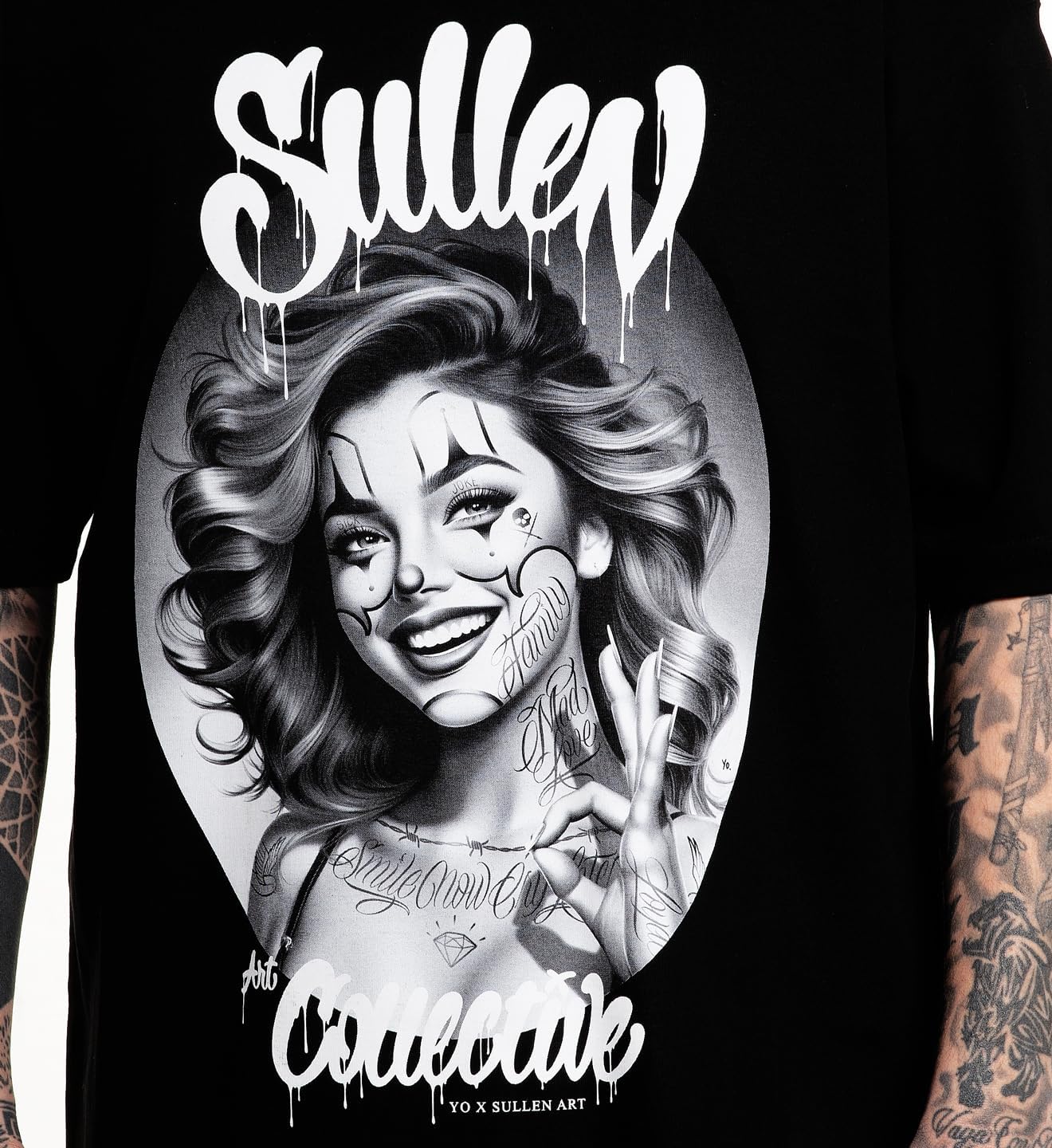 Sullen Men's Yo Tattoo Black and Gray Capsule Tattoo Lifestyle Graphic Standard Short Sleeve Tee