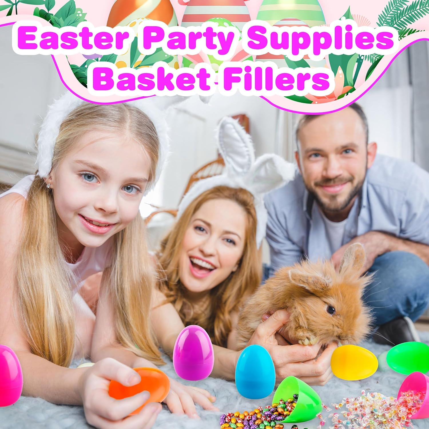 42 Pack 4 Inch Large Easter Eggs Colorful Plastic Easter Egg Big Flat Bottom Fillable Easter Egg Bulk for Easter Party Supplies Basket Fillers, 6 Colors - Image 3