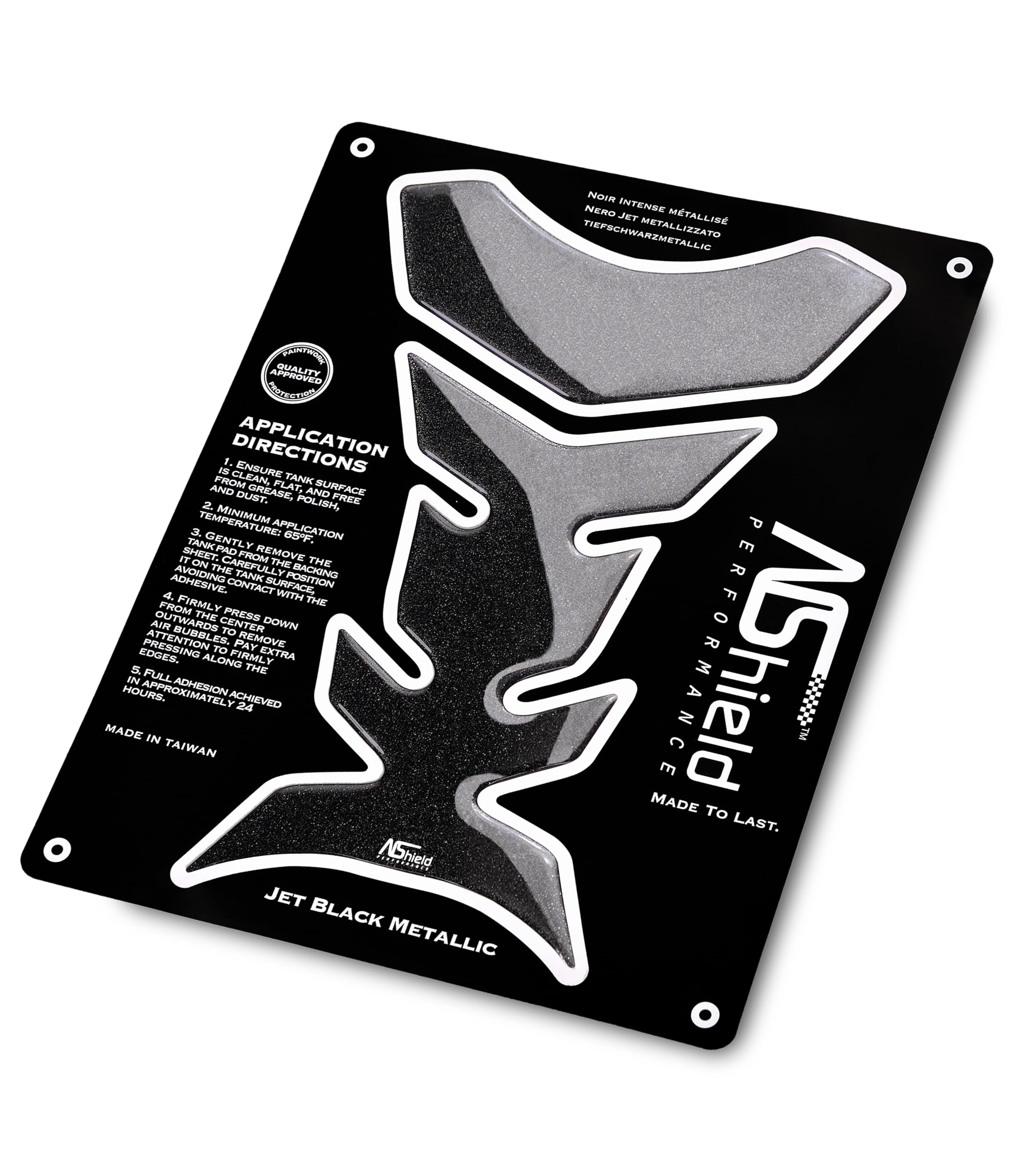 Universal Motorcycle Tank Pad, 3D Gel Tank Protector, Jet Black
