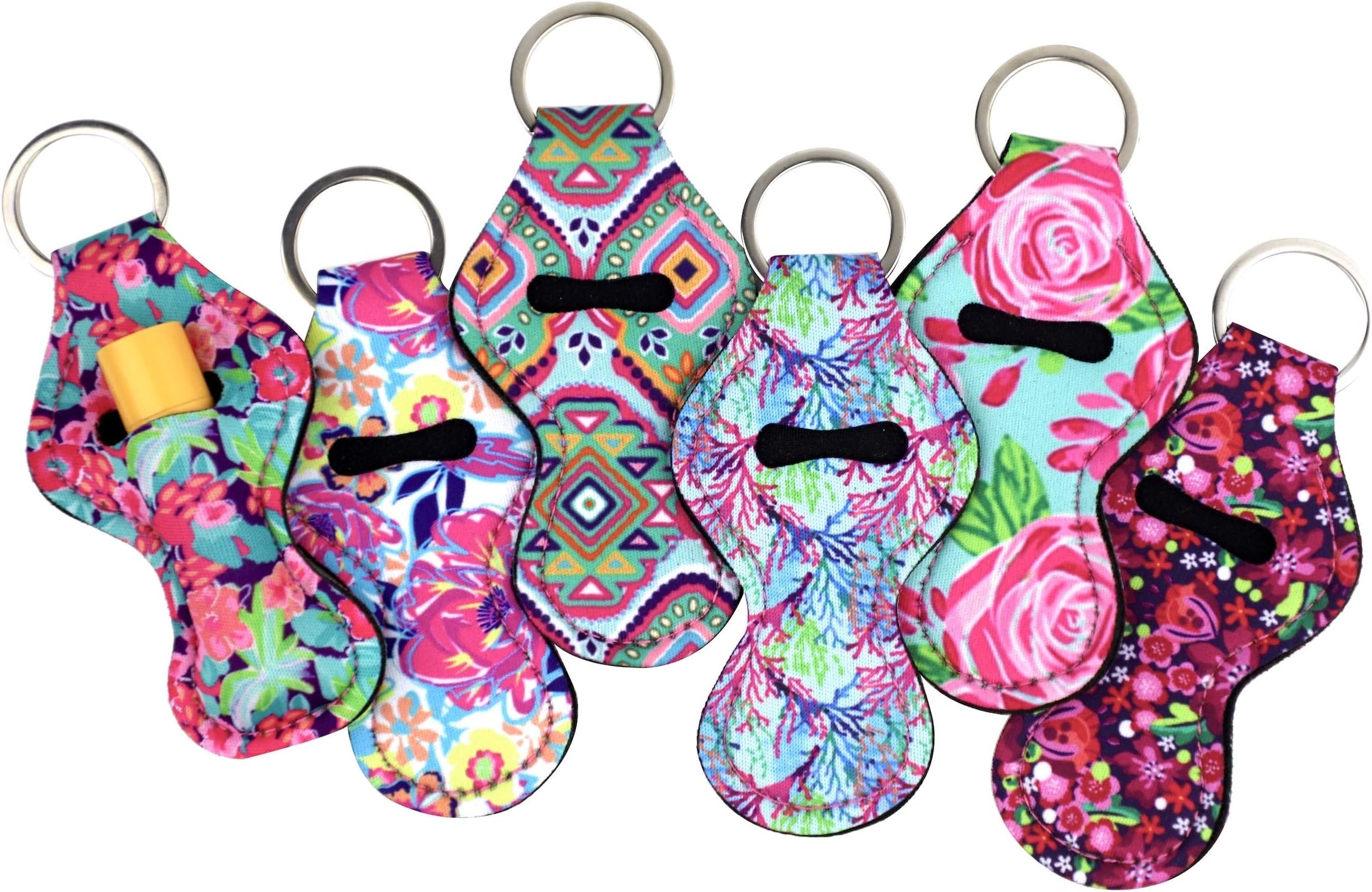 ZARIO The Original Chapstick Holder Keychain, Cute Keychains for Lip Balm Holder (Multicolor 6 Pack)