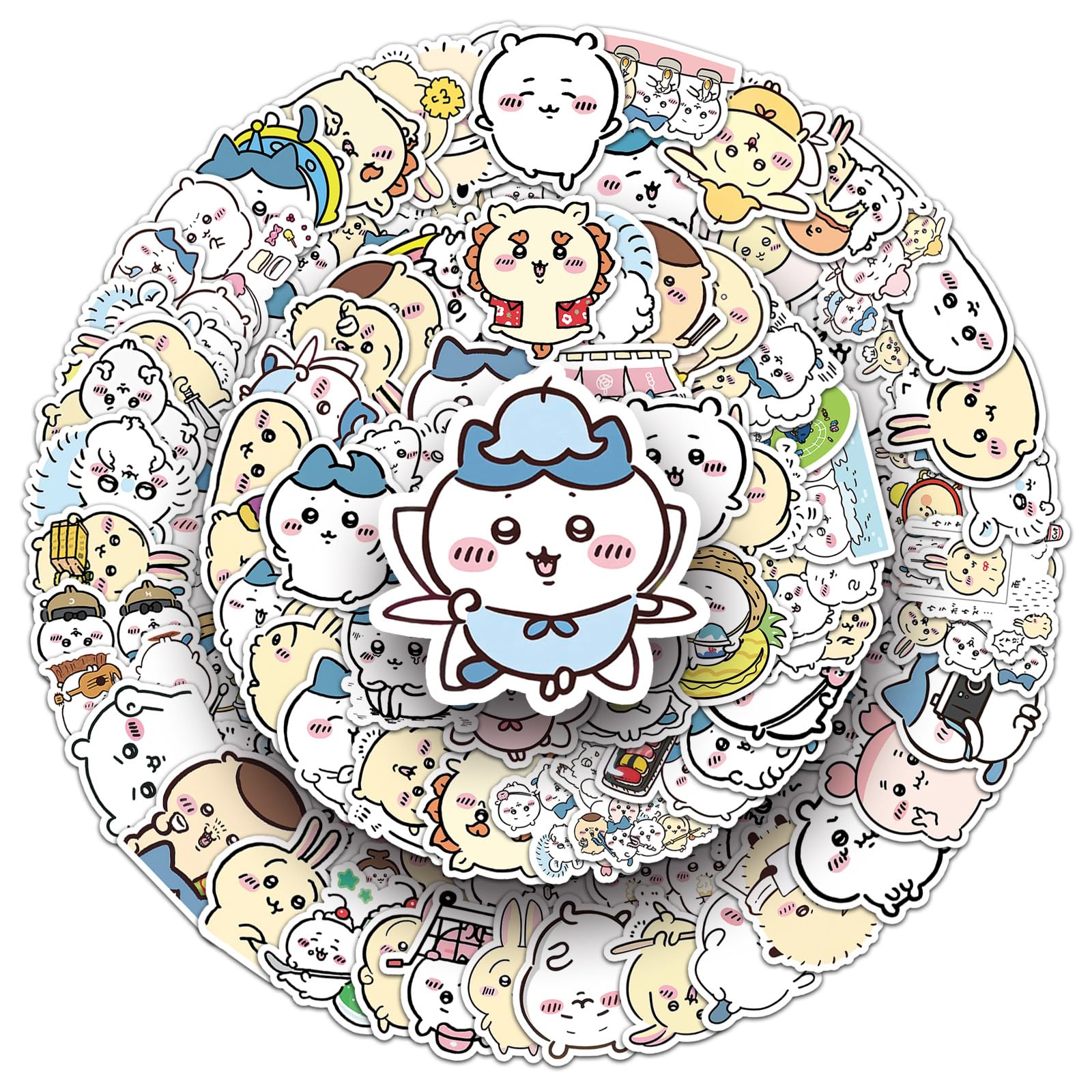 Generic 100pcs Kawaii Chiikawa Stickers Pack Japanese Cartoon Vinyl Stickers Funny Trendy Waterproof Decals for Teens Water Bottle Phone Journal Guitar Skateboard