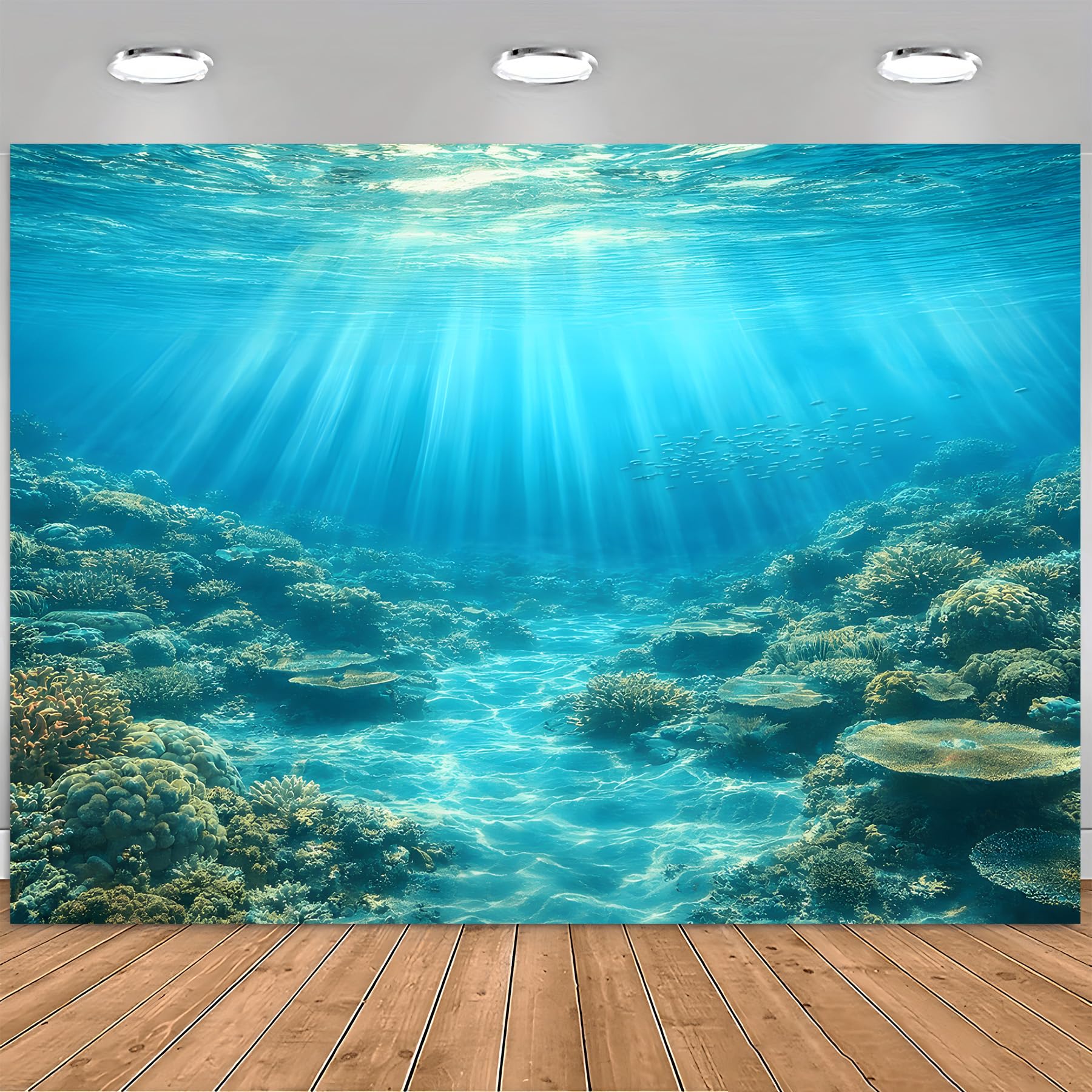 Underwater Ocean Backdrop Suitable for Wall Decoration & Photography Background - Realistic Coral Reef with Fish, Multicolor Marine Theme, Suitable for Parties, Aquarium Displays, Themed Ev-image-30