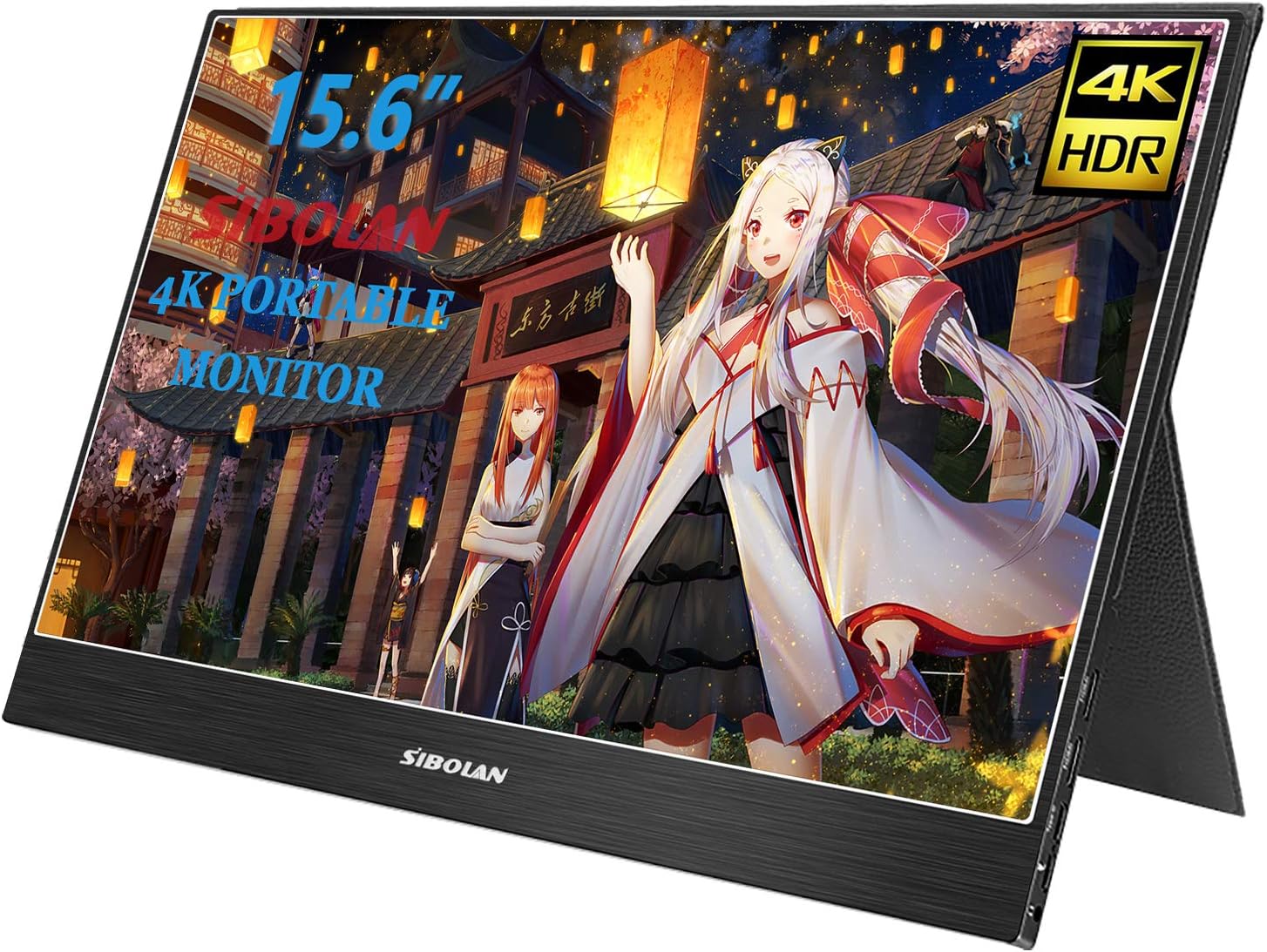 15.6 inch 4K Uhd Portable Monitor USB Type-C 100% Adobe RGB Color IPS HDR with Dual HDMI Mini Input Ports 4mm Ultra Slim Compatible with Smart Phone and PC with Smart Case