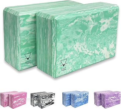Yoga Blocks - 1 or 2 pc set - Unique Strong/Firm/Lightweight EVA foam support block/brick