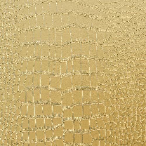 Miniatura 7 de JUMBO HUMBLE Moderna y elegante bandeja grande de madera para servir juego de 2 piezas de piel de cocodrilo dorado con asas de metal pulido dorado