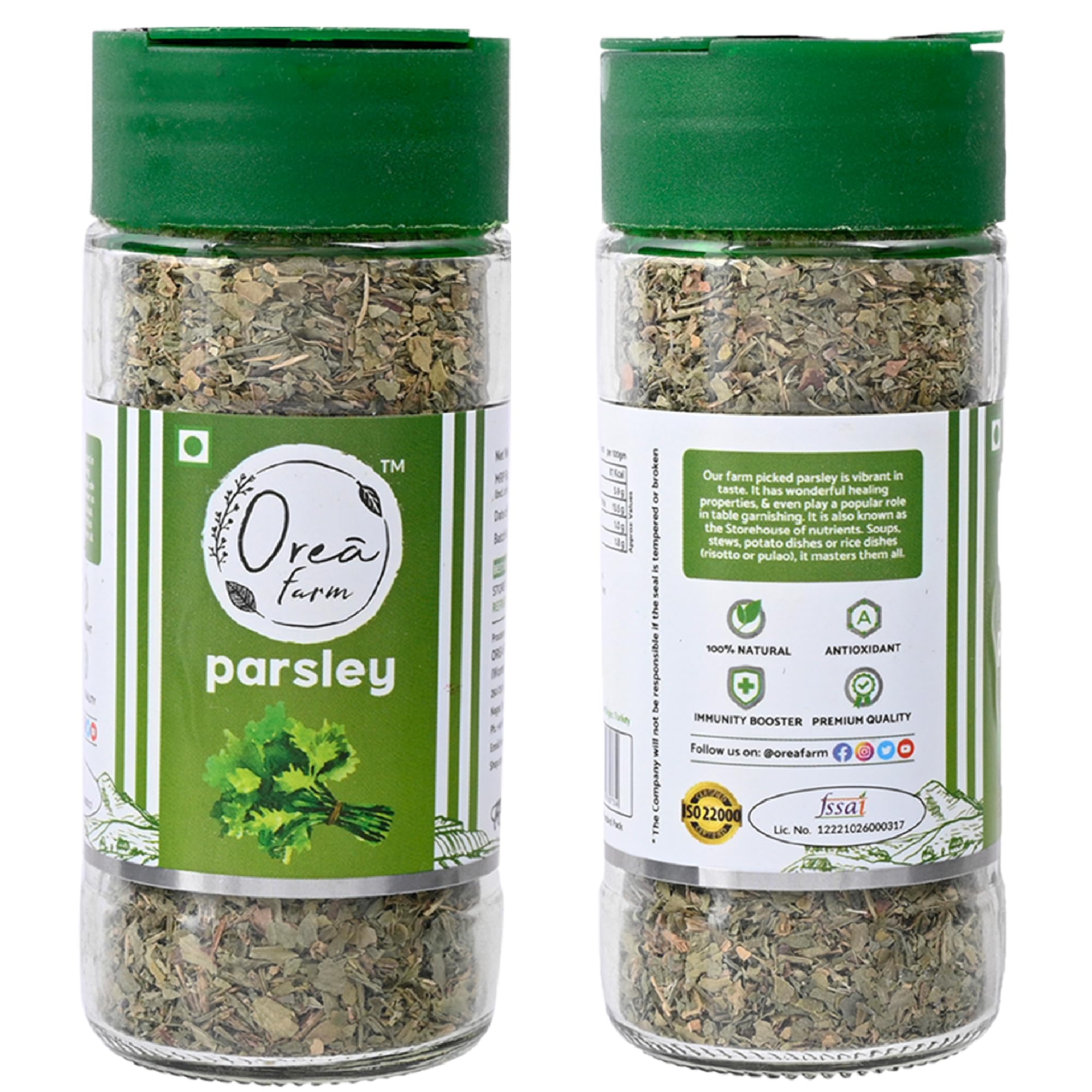 Orea Farm Dried Herbs Combo, Parsley Leaves 20g & Thyme Leaves 31g, Dried Herb for Garnishing, Soups, Salads & Seasoning - Image 2 thumbnail