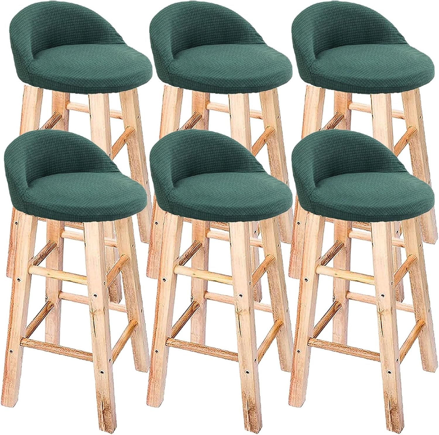 Curved Round Back Bar Stool Slipcovers，Bar Stool Cover Cushion With Round Backs And Arms，13" Indoor Bar Stools Slipcovers ，Counter Stool Cover With Low Arms Chair Protector for Counter Office Desk(Blu