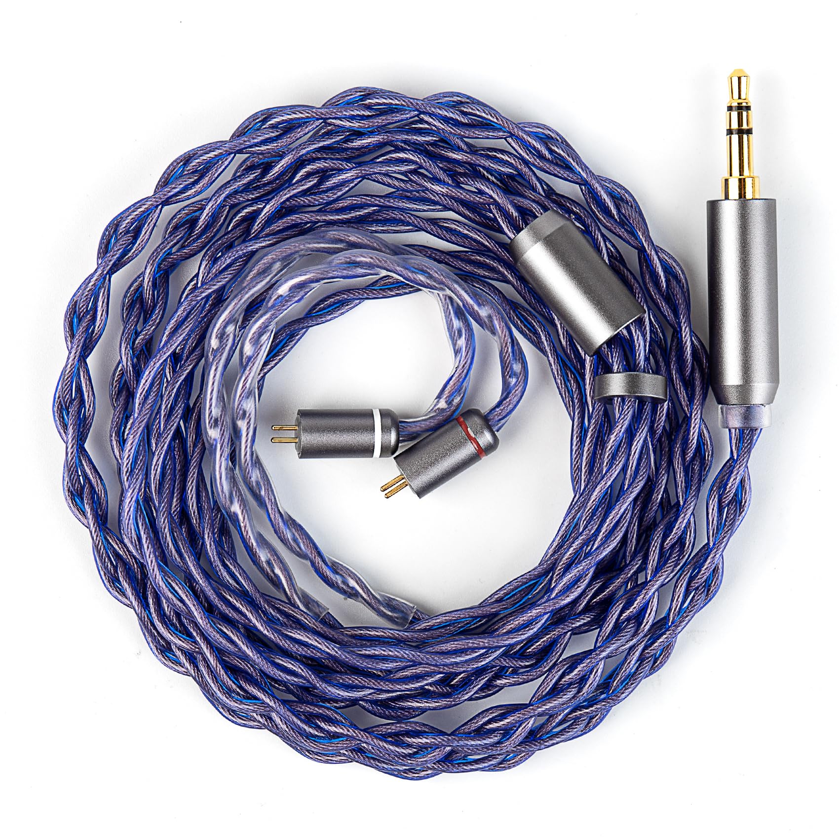 KBEAR Câble audio HiFi fluo 2 broches 5N en cuivre sans oxygène haute pureté 3,5 mm fiche 120 cm pour KZ ZST / ZS10 PRO / AS16 PRO/EDX PRO, CCZ Melody