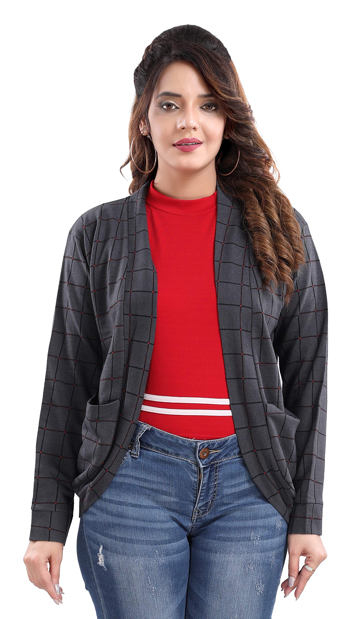 MeherImpex Women's Girls Cotton Checkered Shrug