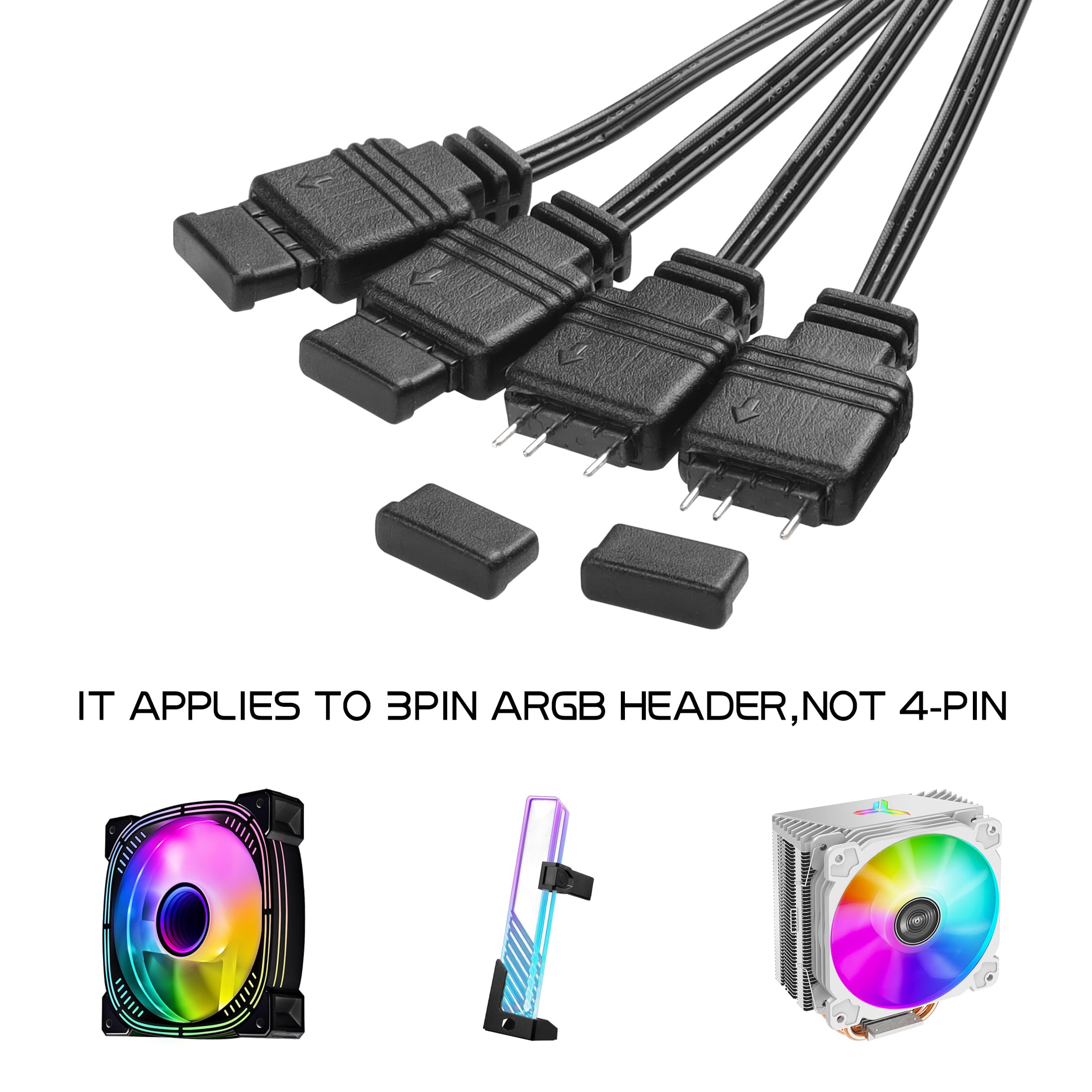 Gebildet Cavo ARGB da 30cm, Cavo di Estensione Splitter RGB Indirizzabile a 3 pin da 5V, Cavo di Sincronizzazione LED ARGB per Estendere Ventole ARGB o Serie LED per Computer PC