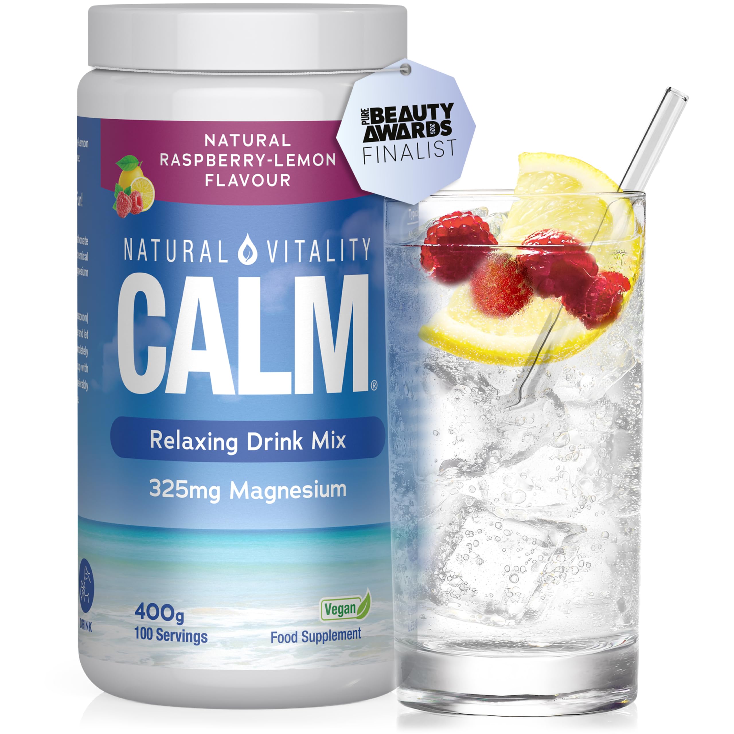 Natural Vitality Calm Magnesium Citrate Powder 400g - Relaxing Drink Mix