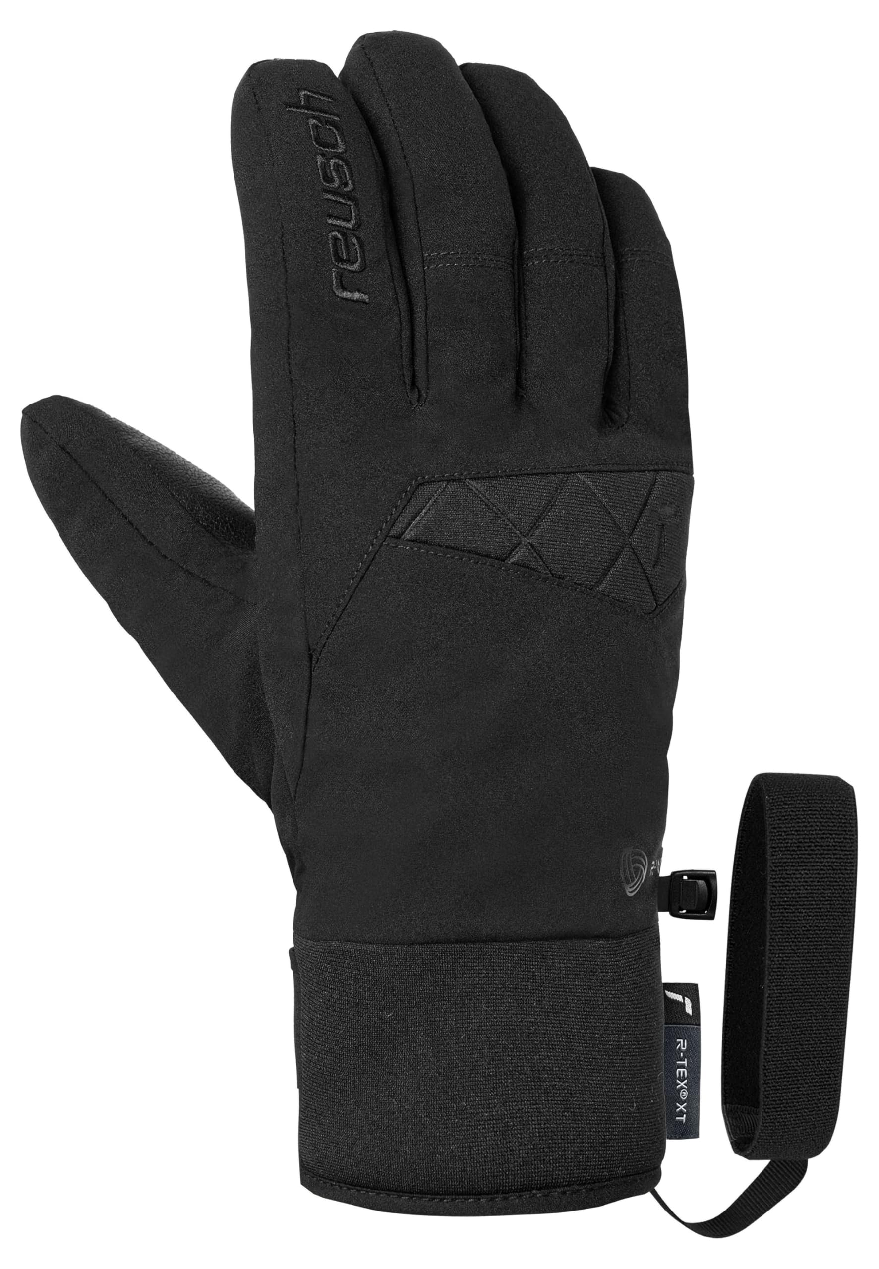 Reusch Malone R-TEX XT Rękawice narciarskie, uniseks, wodoodporne, wiatroszczelne, oddychające, ciepła izolacja z wełny, wegańska skóra, softshell, podszewka MicroActive, Tight Cuff, Comfort Leash