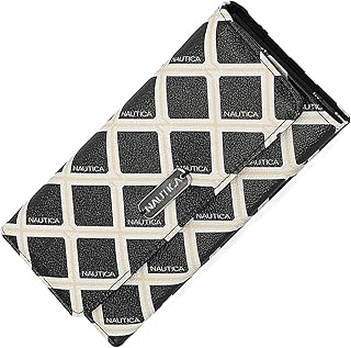 Nautica Money Manager Womens Slim RFID Blocking Wallet, Small Bifold Credit Card Holder with Zipper Coin Pocket and ID Window