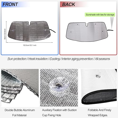 Miniatura 6 de Parasol para parabrisas delantero para Mazda MX-5 Miata 2009-2015, parasol de ventana delantera, visera solar reflectante plegable, cubierta