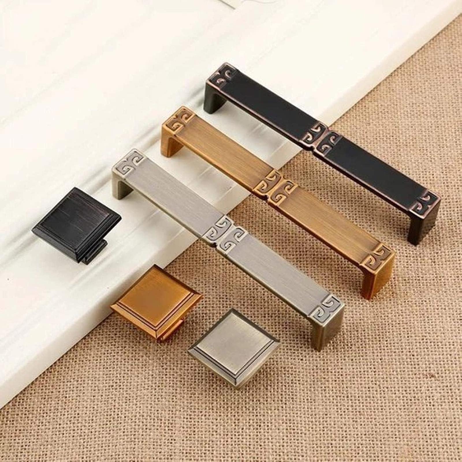 2pcs Square Knobs Cabinet Handles Pulls Dresser Handles Drawer Pull Handles Antique Brass Oil Rubbed Bronze Kitchen Hardware
