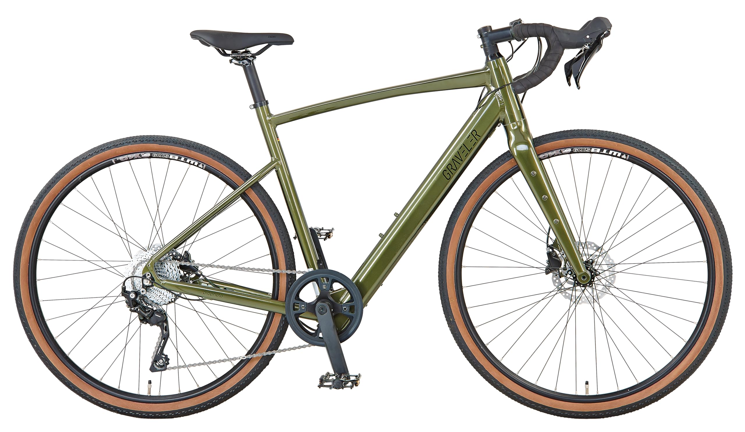 Prophete Graveler 1.0 Gravel E-Bike, 28 Zoll, Diamantrahmen, 360 Wh, Heckmotor AEG, 10-Gang GRX